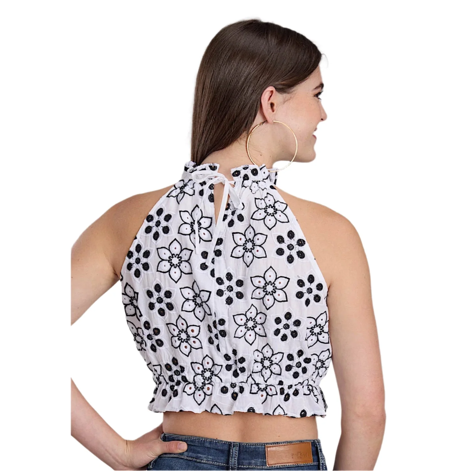 Roper Women's Five Star Collection Halter Top - Solid White - Image 2
