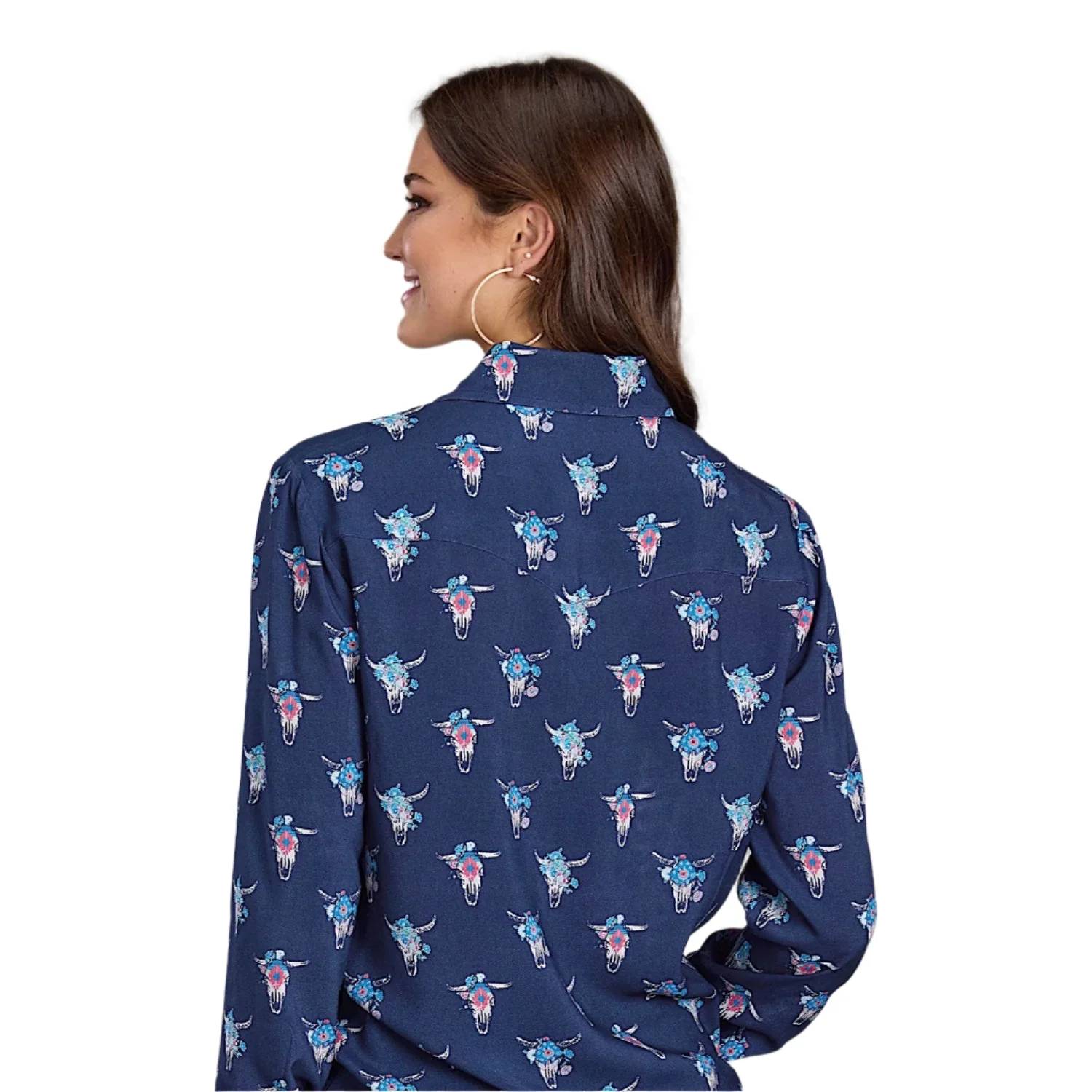 Roper Women's Five Star Collection Shirt - Print Blue - Image 2