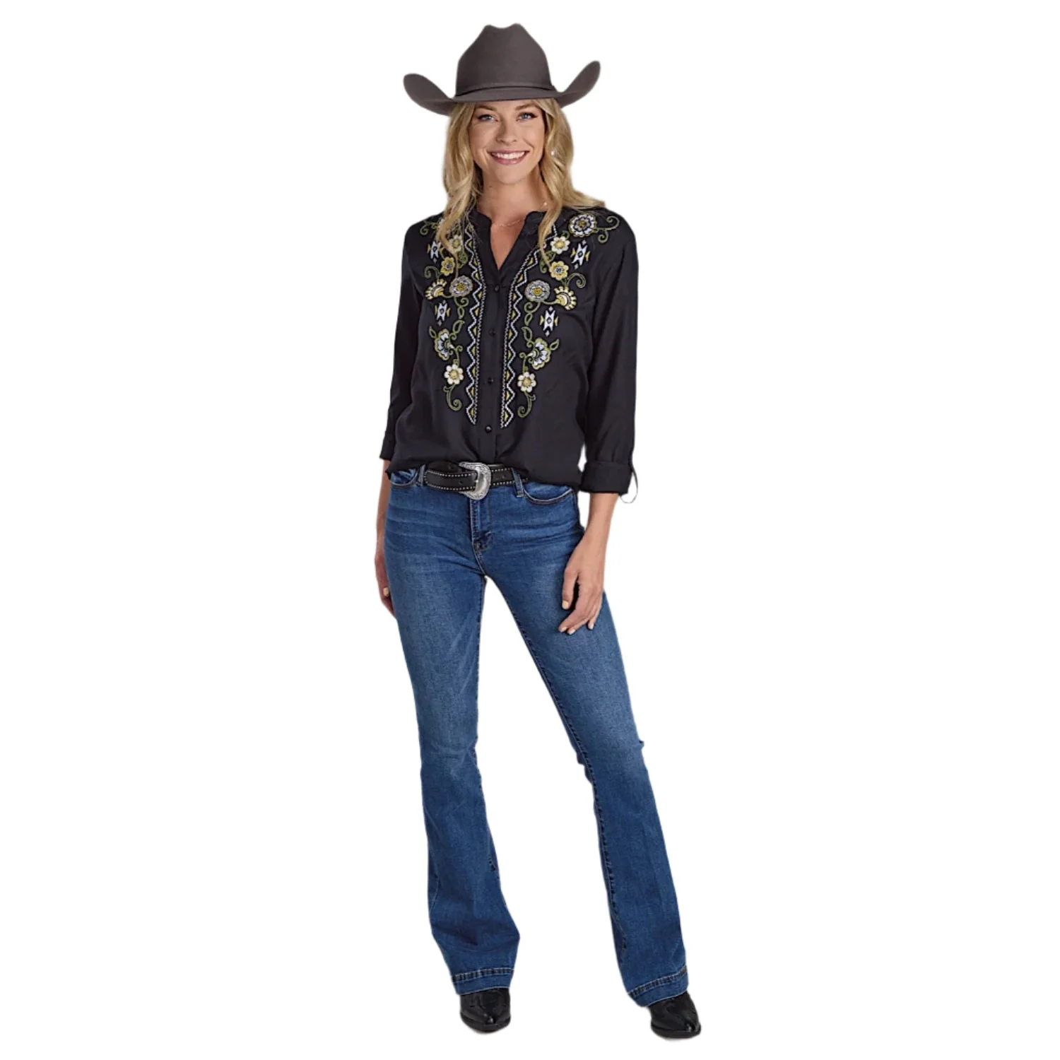 Roper Women's Studio West Collection Blouse - Print Black - Image 3