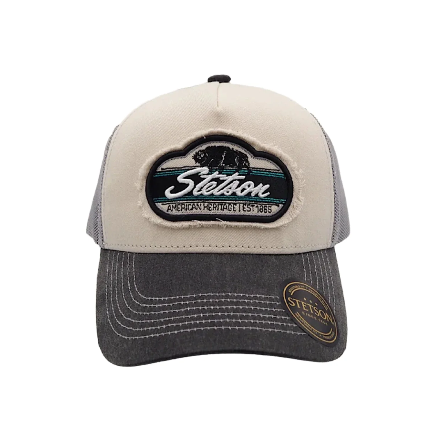 Stetson Bison Trucker Cap - Steel Grey - Image 2