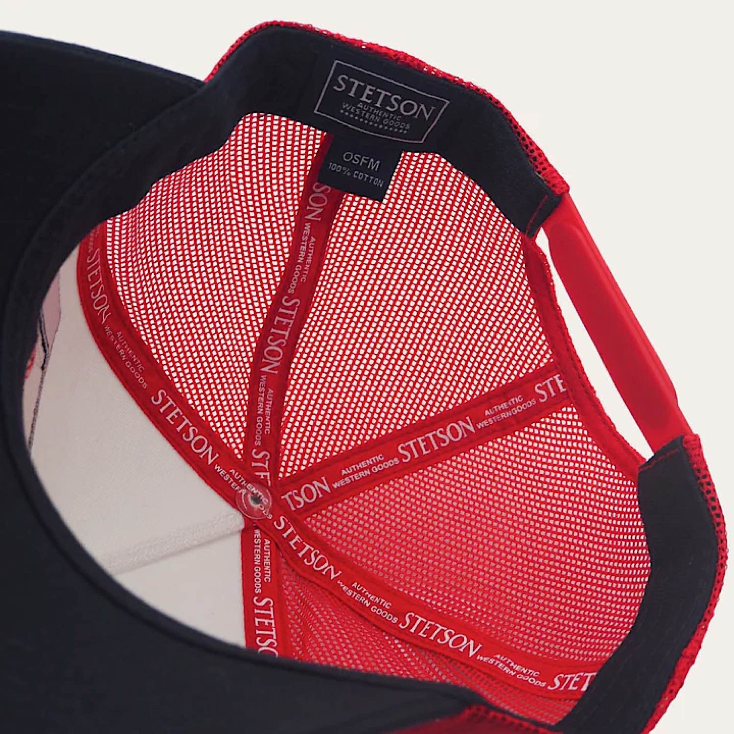 Stetson Bronco Trucker Cap - Red / Navy - Image 2