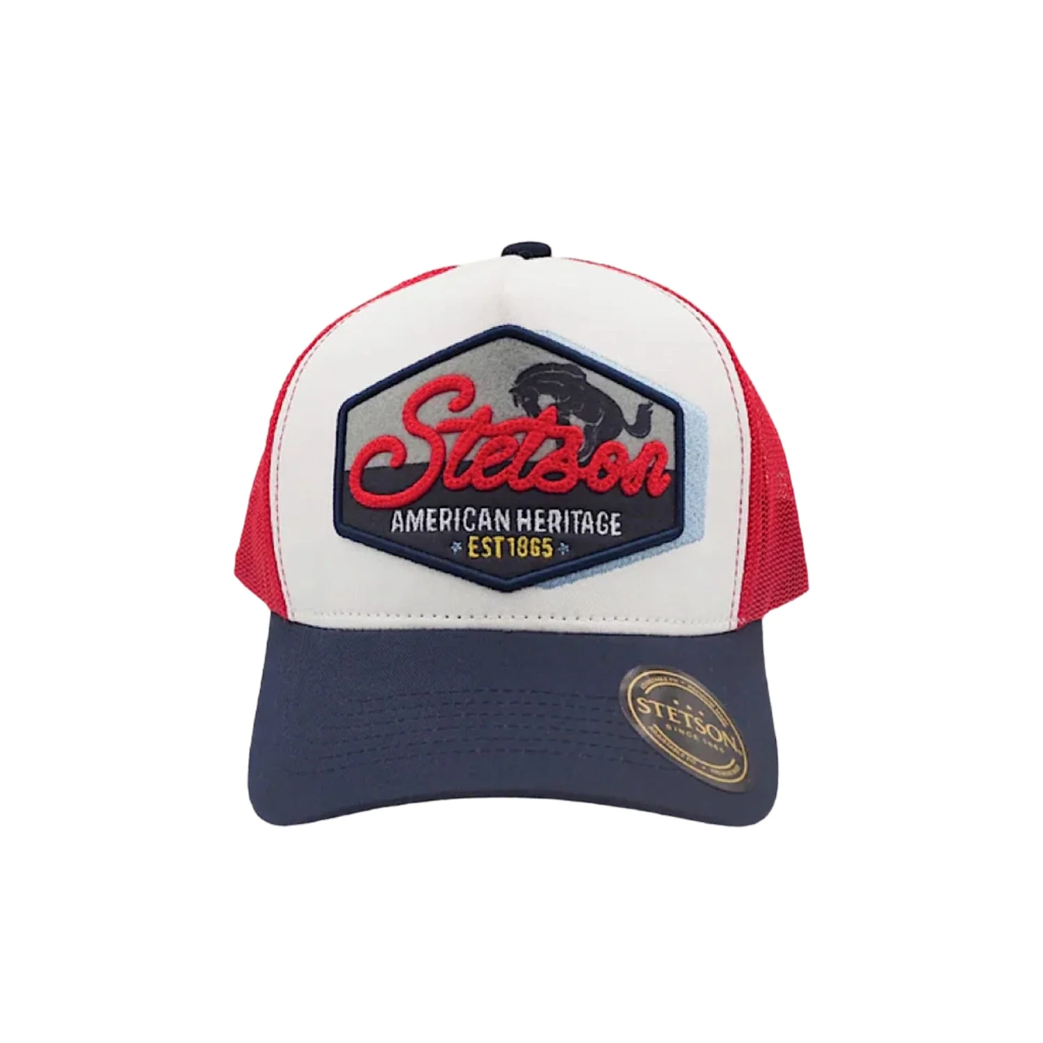 Stetson Bronco Trucker Cap - Red / Navy - Image 4