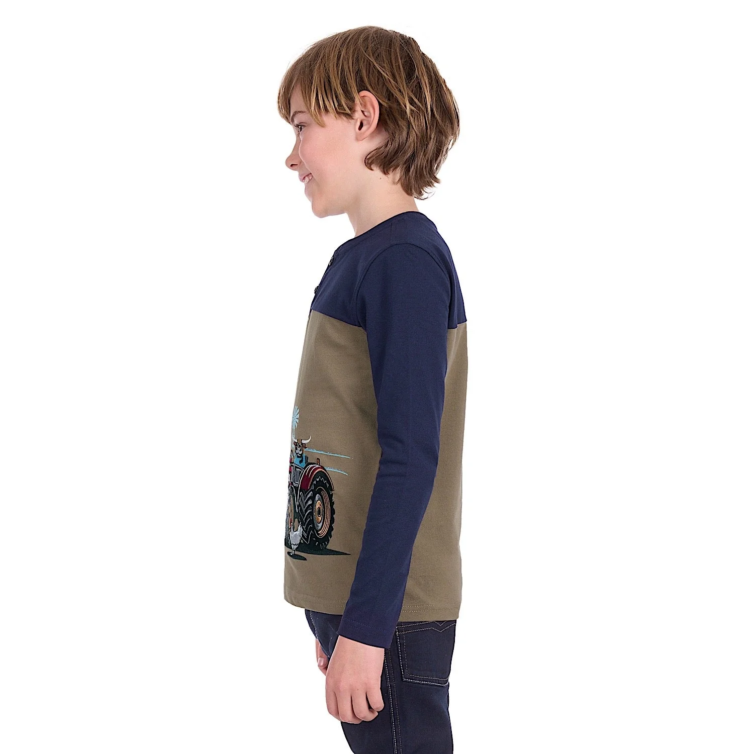 Thomas Cook Boy's Karl Henley Long Sleeve Tee - Navy / Tan - Image 2