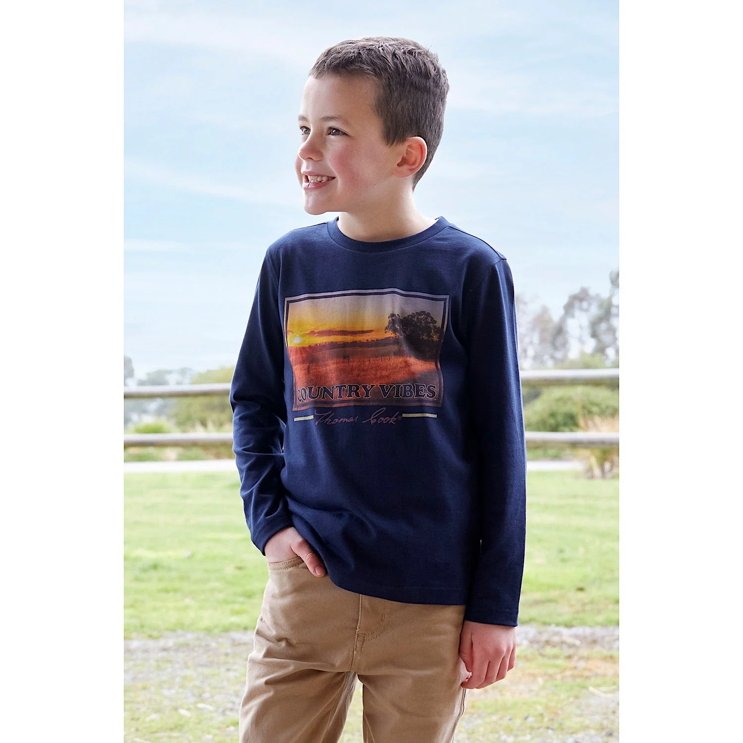 Thomas Cook Boys Sunset Long Sleeve Tee - Navy - Image 4