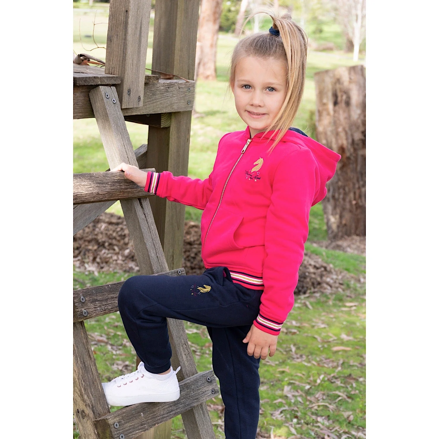 Thomas Cook Girls Chelsea Zip Up Hoodie Bright Rose - Image 4