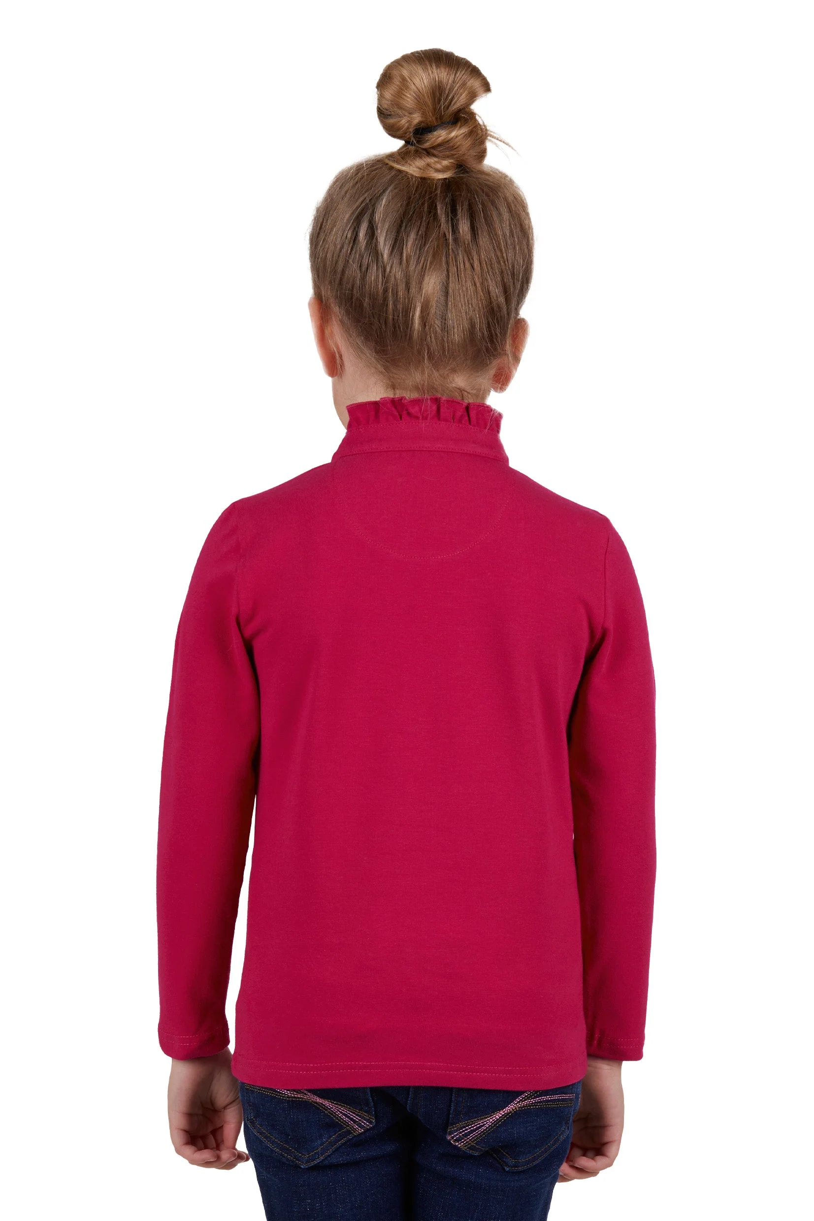 Thomas Cook Girls Frill Neck Long Sleeve Polo Granita - Image 3