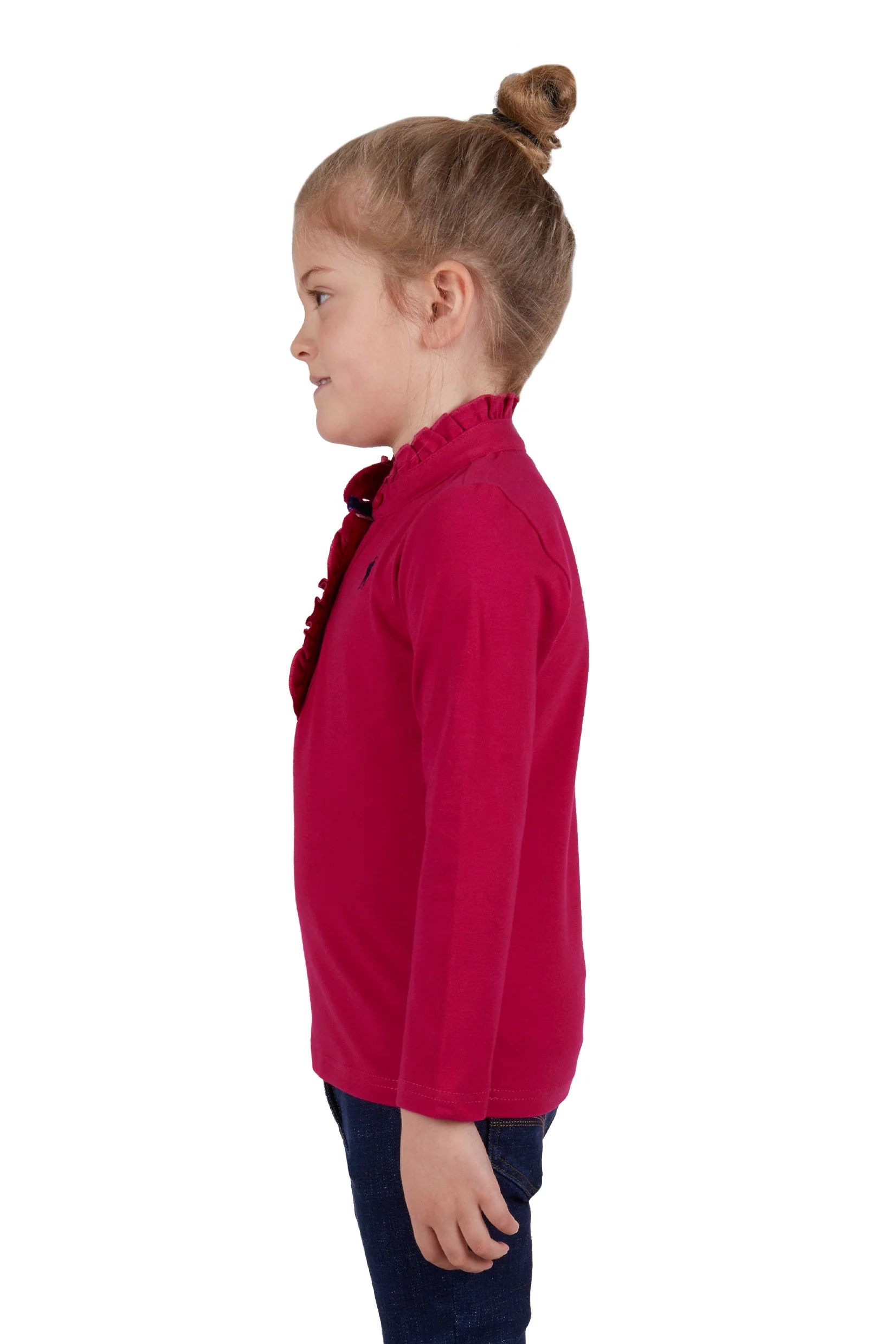 Thomas Cook Girls Frill Neck Long Sleeve Polo Granita - Image 4