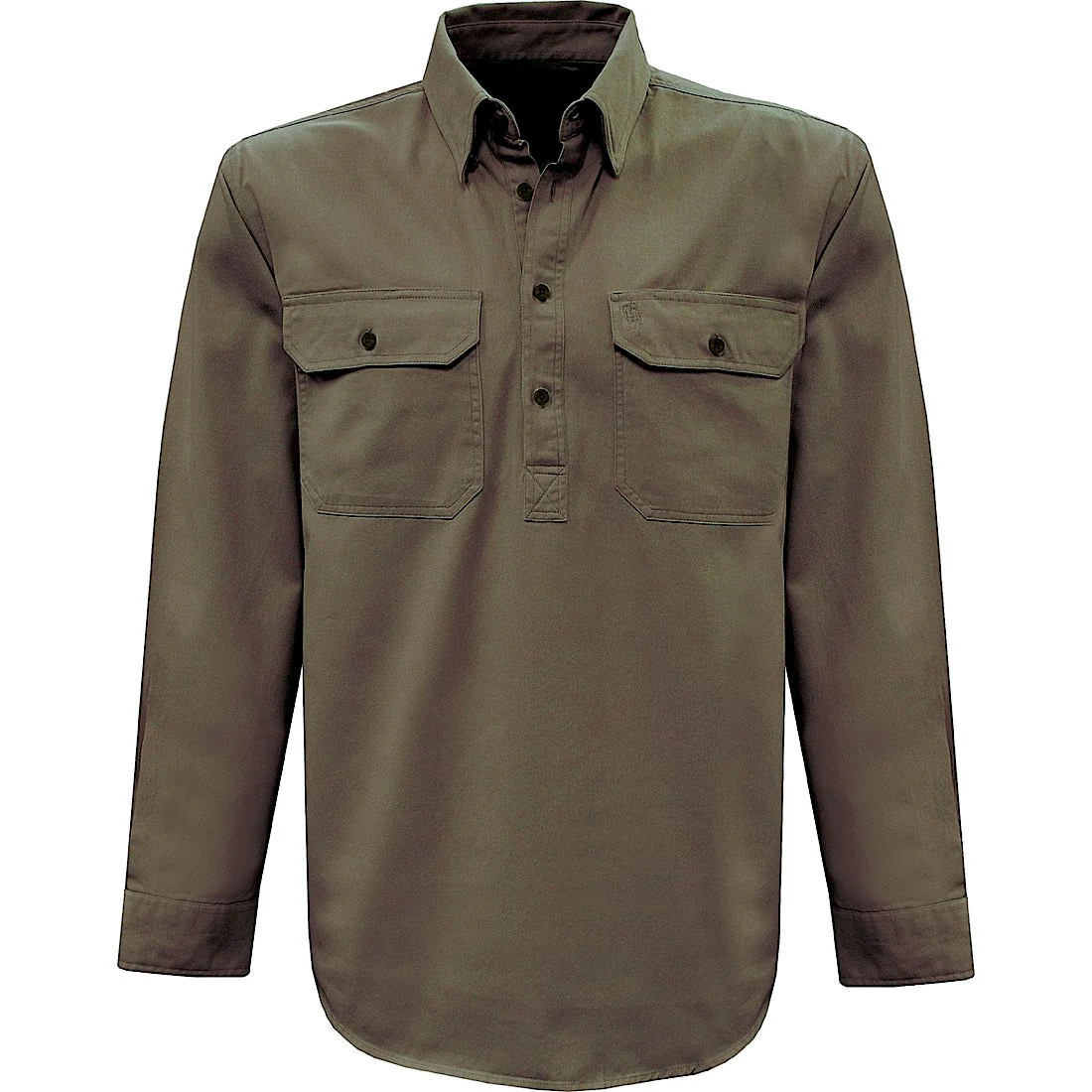 Thomas Cook Heavy Drill 1/2 Plkt L/S 2 Pocket Shirt Mushroom
