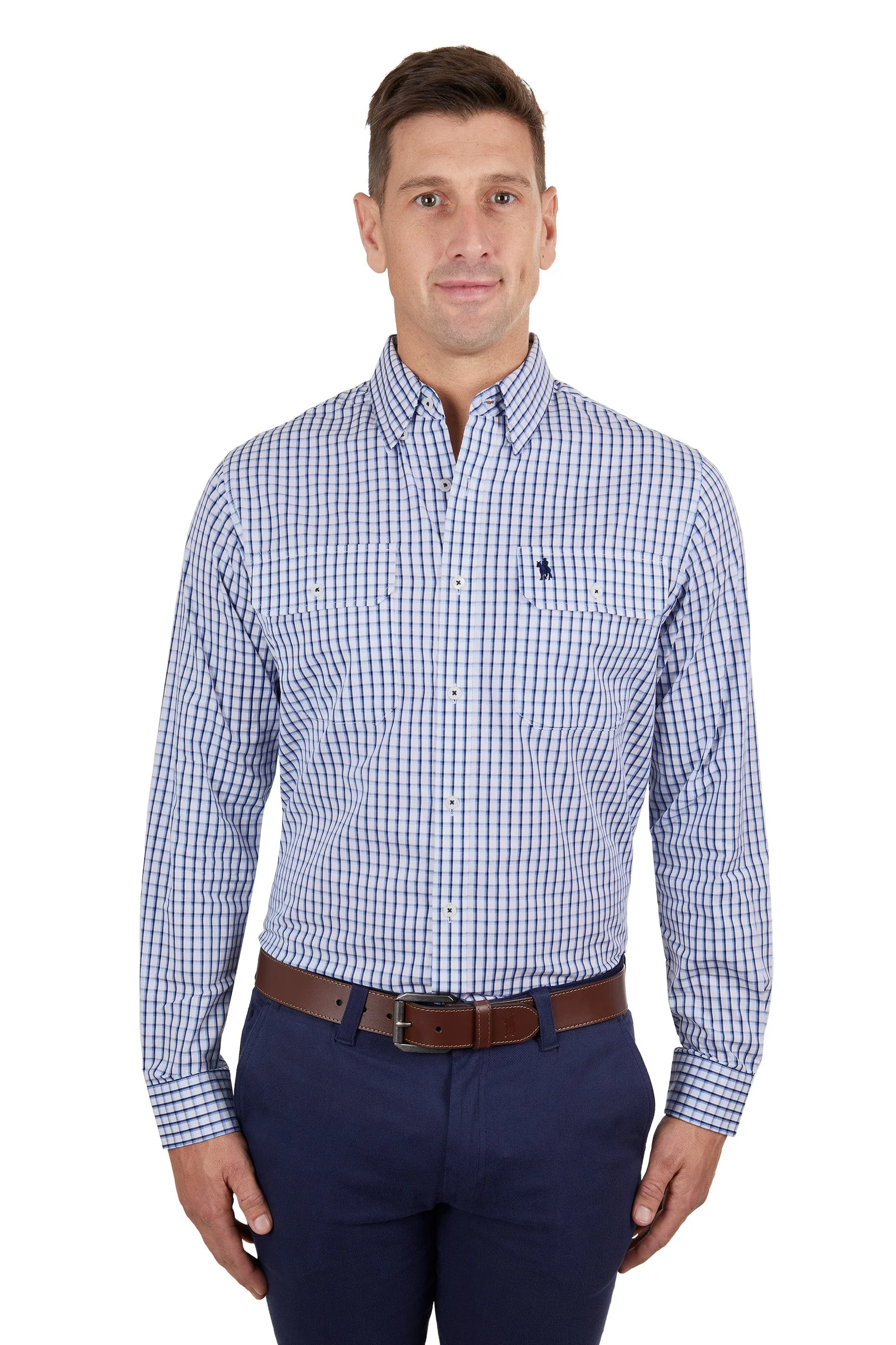Thomas Cook Men's Bert 2 Pocket Shirt Navy/Blue - Image 5