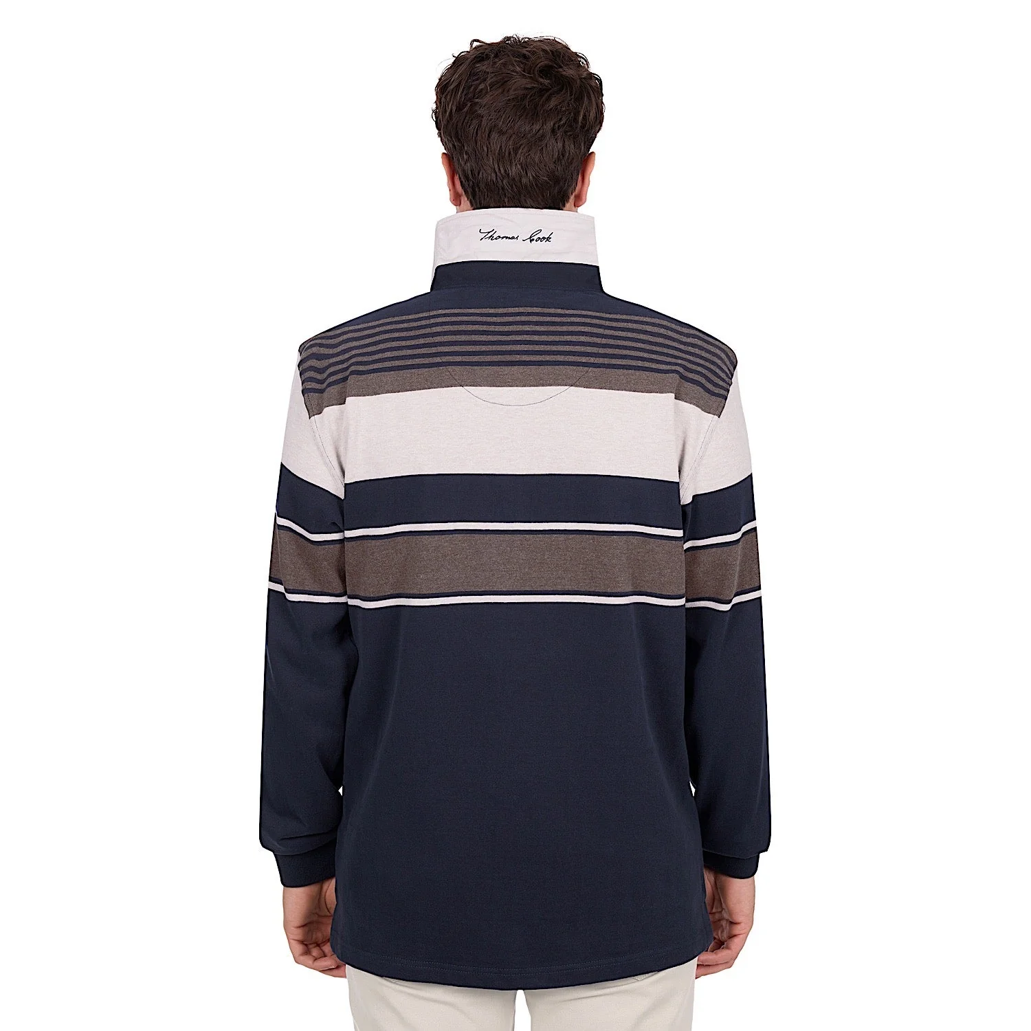 Thomas Cook Men's Bryan Stripe Rugby - Navy / Dark Tan - Image 3