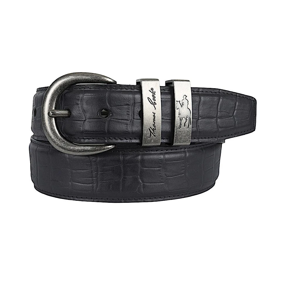 Thomas Cook Men's Croc Twin Keeper Belt - Black