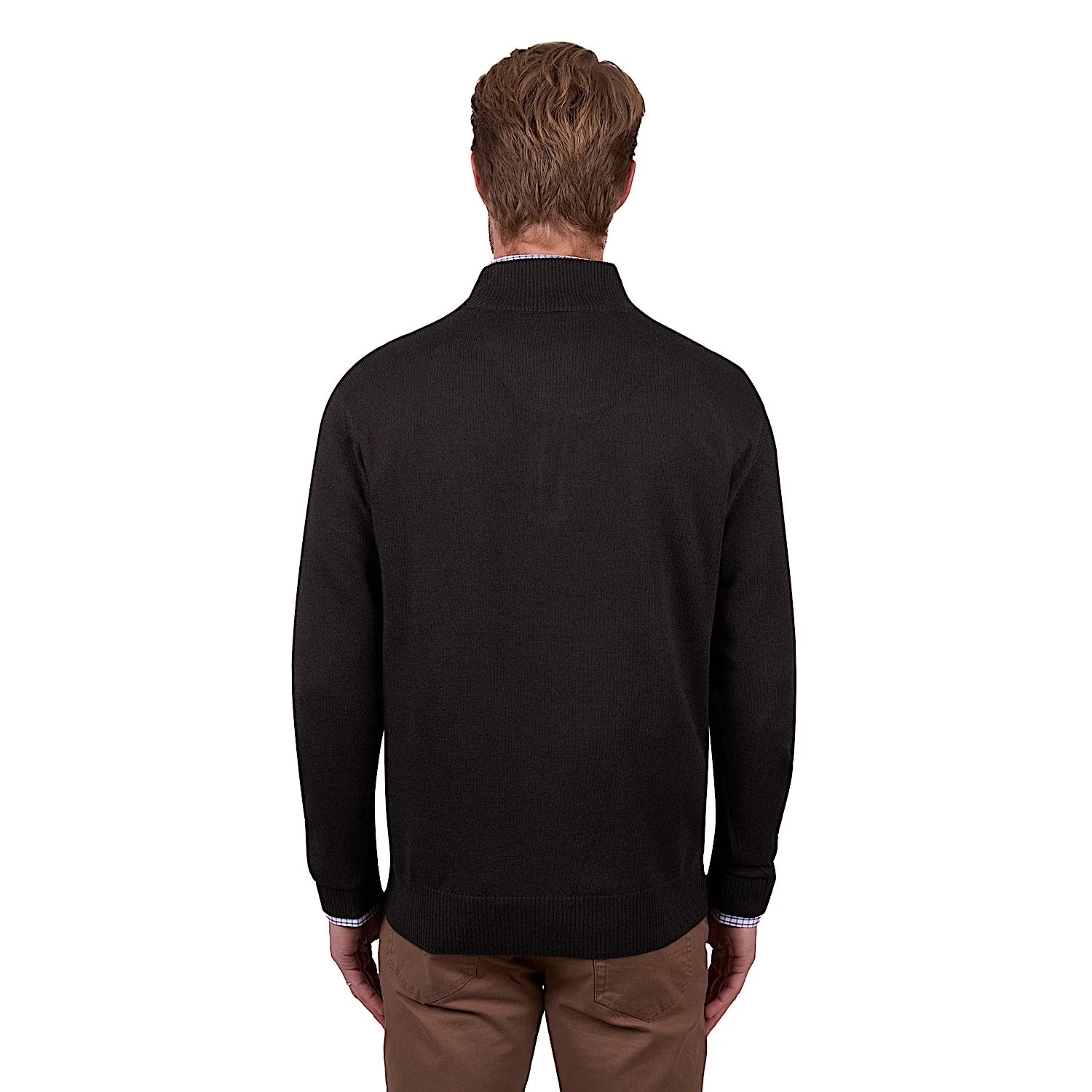 Thomas Cook Men's Daniel Merino Blend 1/4 Zip Knit Jumper - Dark Brown - Image 2