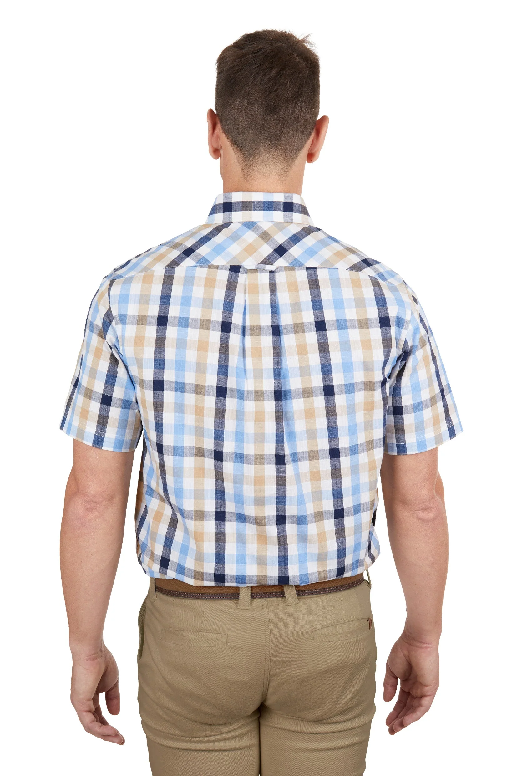 Thomas Cook Men's Duke 1 Pocket Short Sleeve Shirt Navy/Tan - Image 2