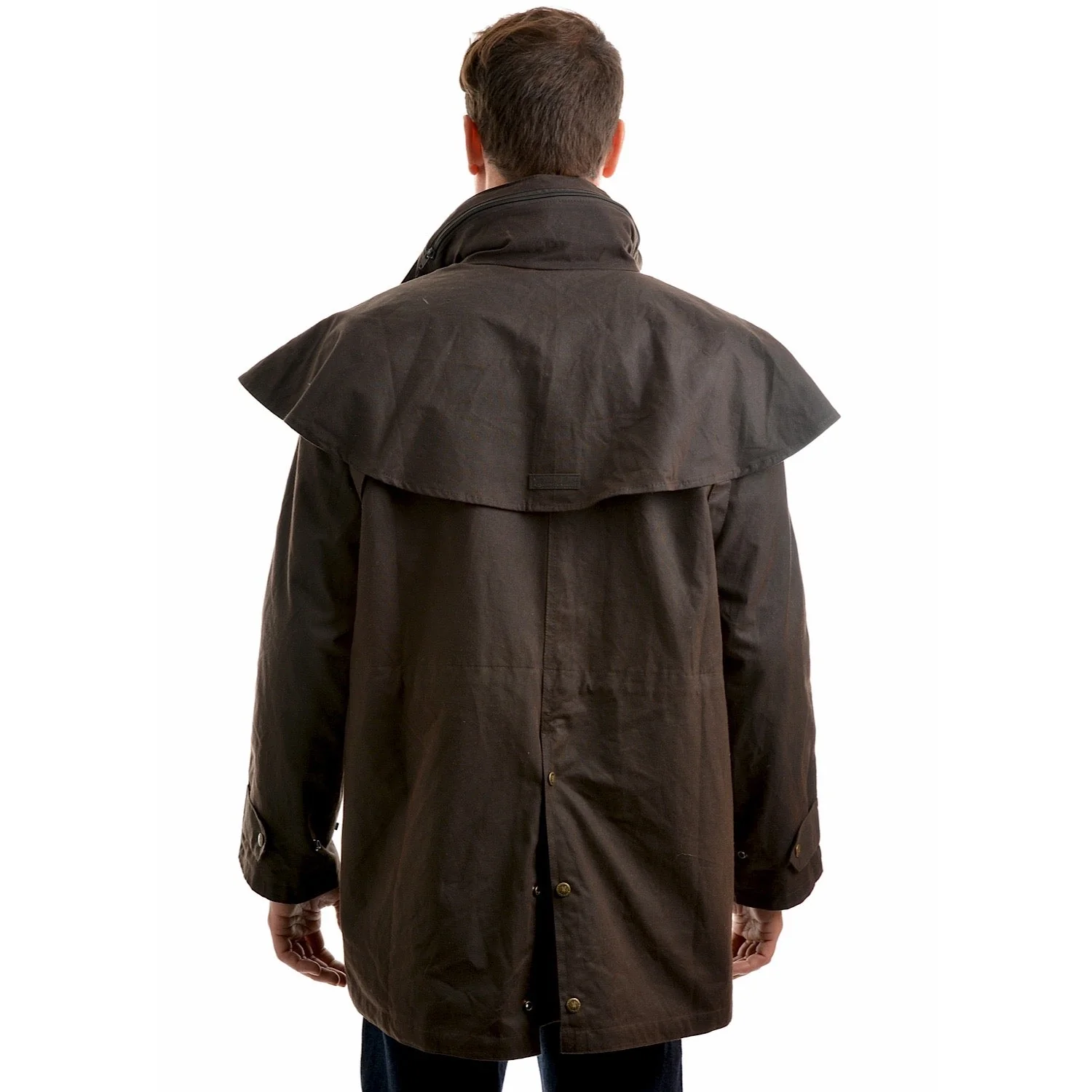 Thomas Cook Men's High Country Professional Oilskin Short Coat - Rustic Mulch - Image 3