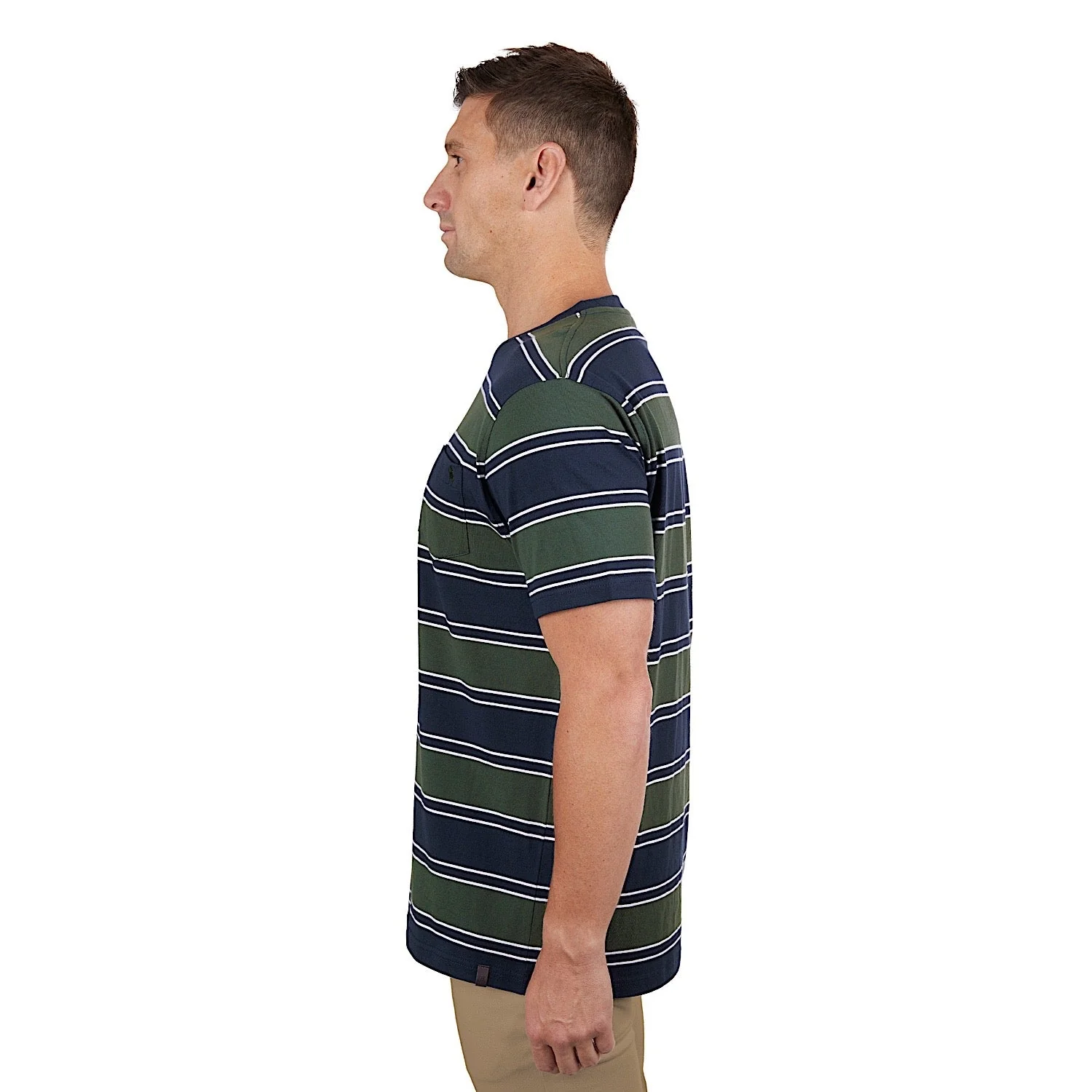 Thomas Cook Men's Jason 1 Pocket Short Sleeve Tee Navy/Dark Green - Image 4
