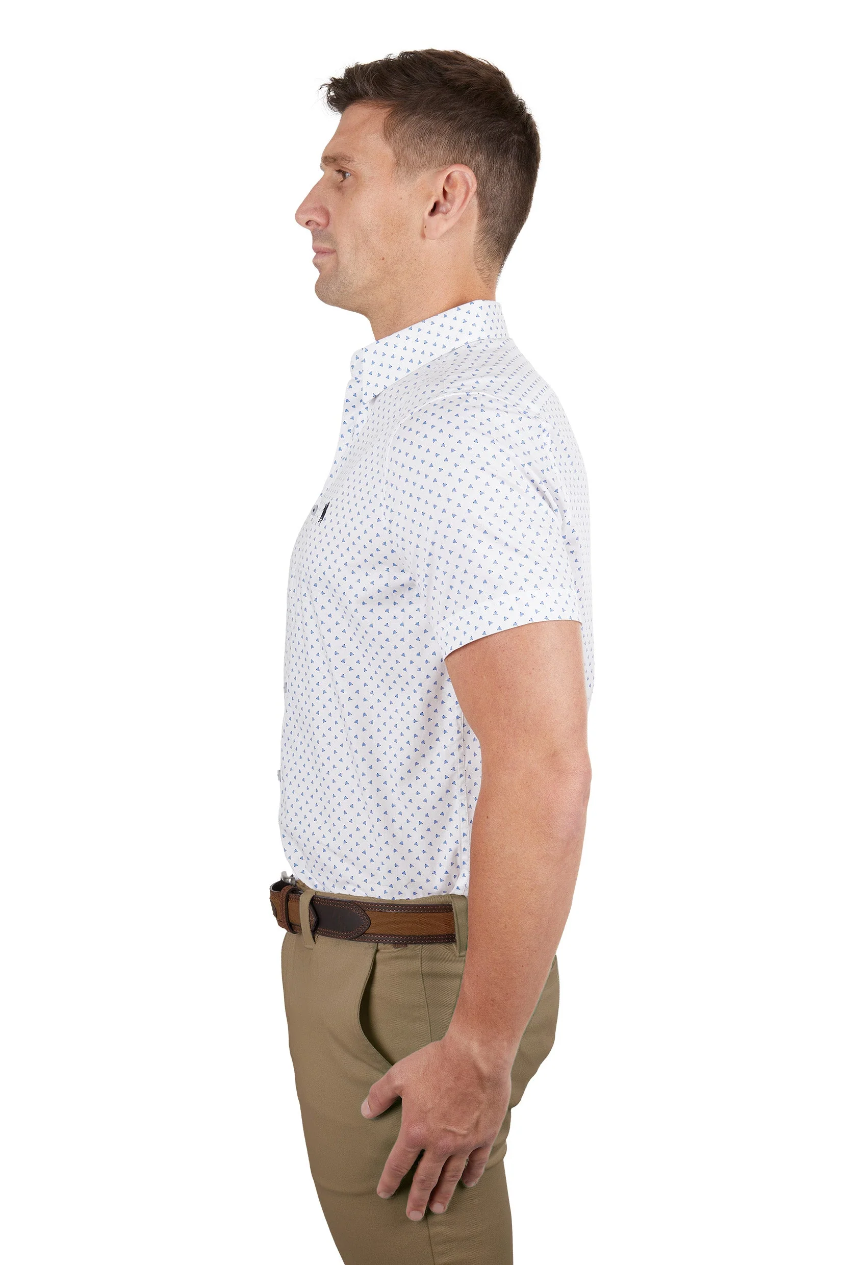Thomas Cook Men's Jude Tailored Short Sleeve Shirt White/Royal - Image 3