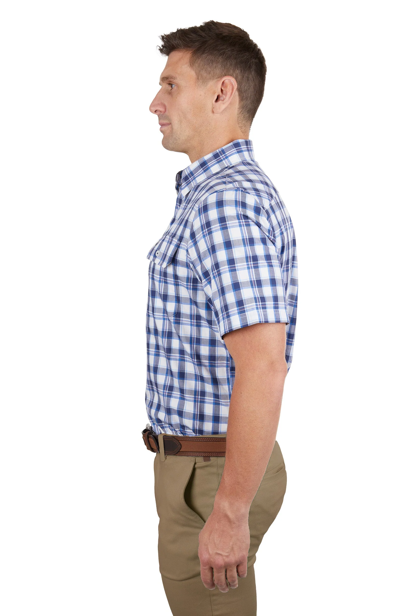 Thomas Cook Men's Luke 2 Pocket Short Sleeve Shirt Navy/Blue - Image 3