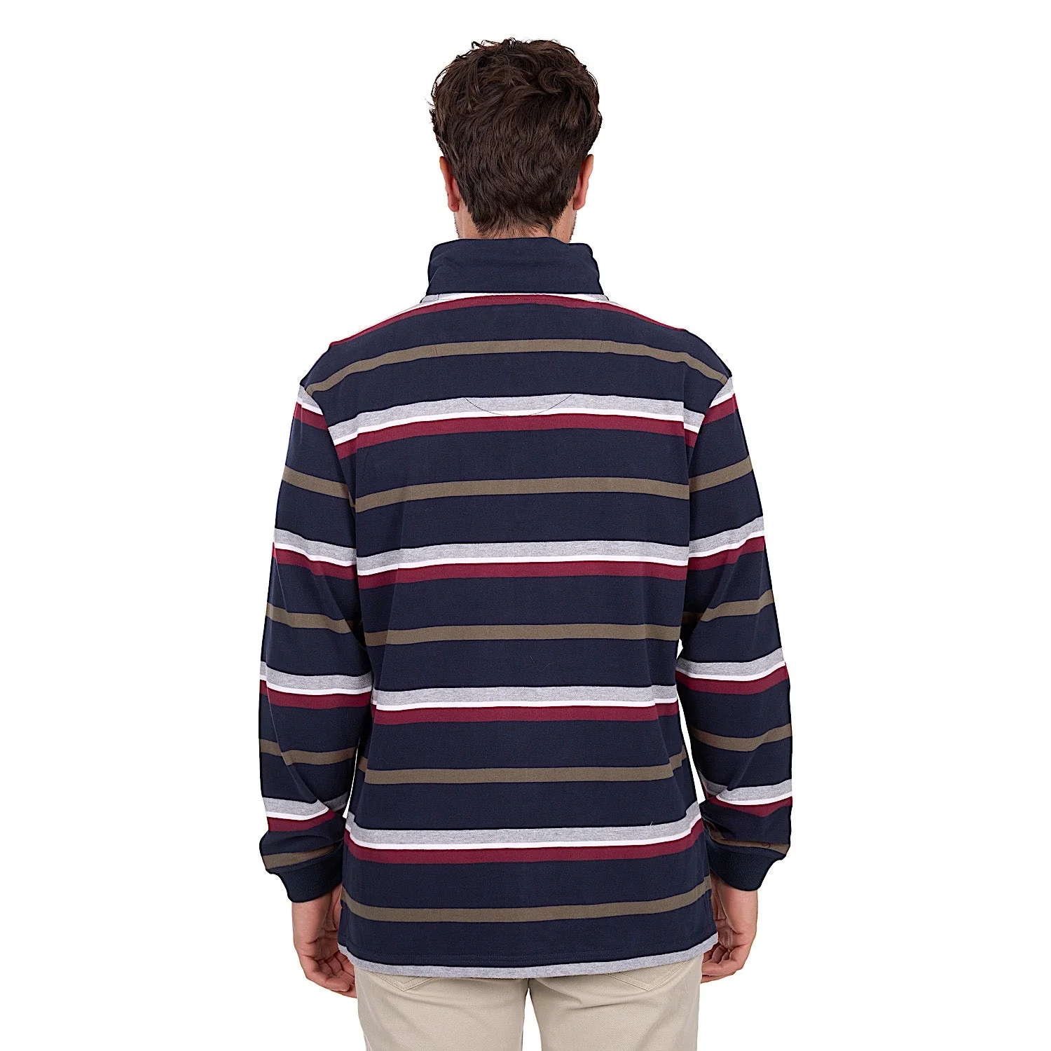 Thomas Cook Men's Nicholas 1/4 Zip Rugby - Navy / Multi - Image 3