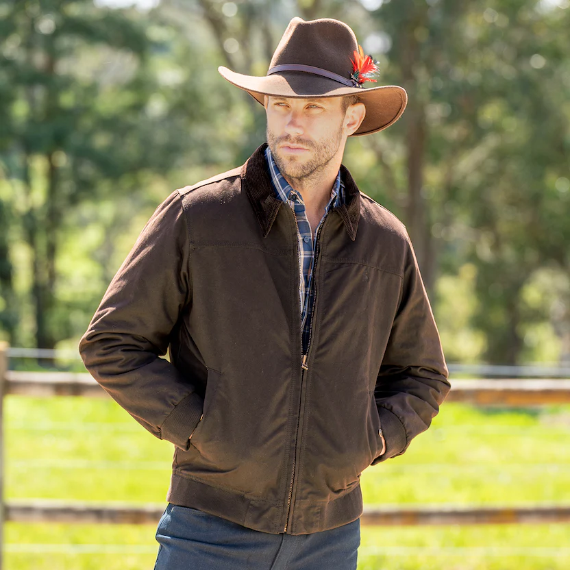 Thomas Cook Men's Oilskin Bomber Jacket - Rustic Mulch - Image 2