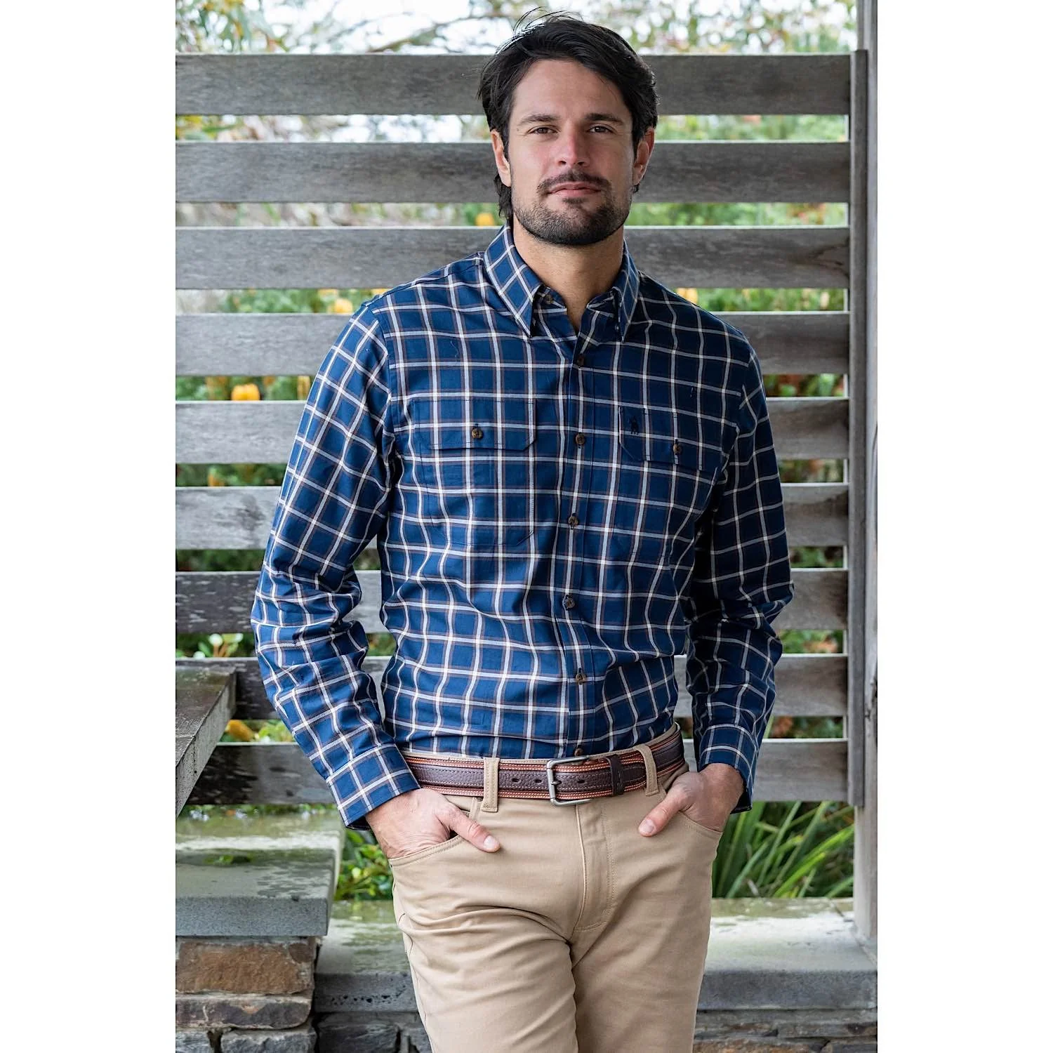 Thomas Cook Men's Peter Check 2-Pocket Shirt - Navy/Tan - Image 3