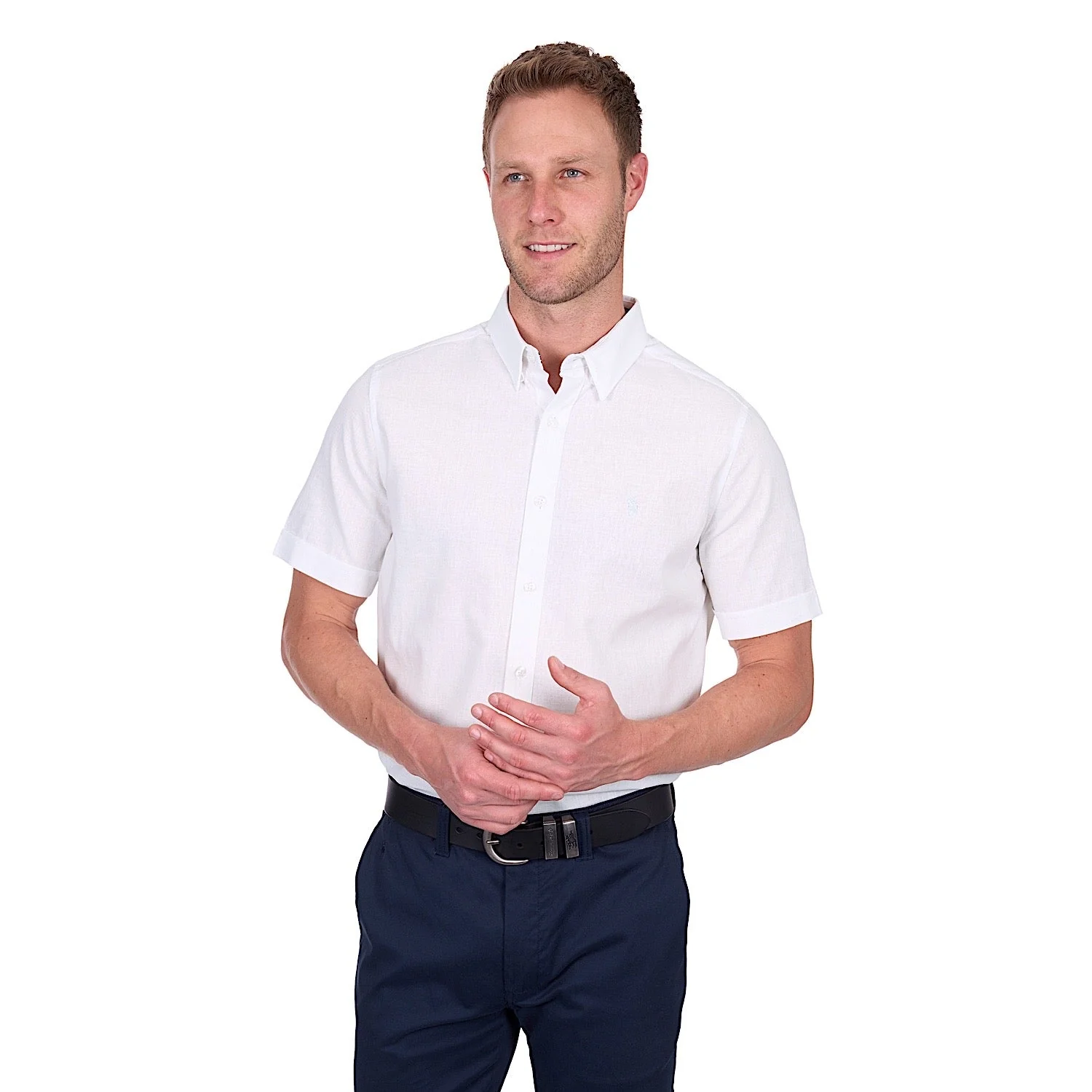 Thomas Cook Men's TC Linen Short Sleeve Shirt - White