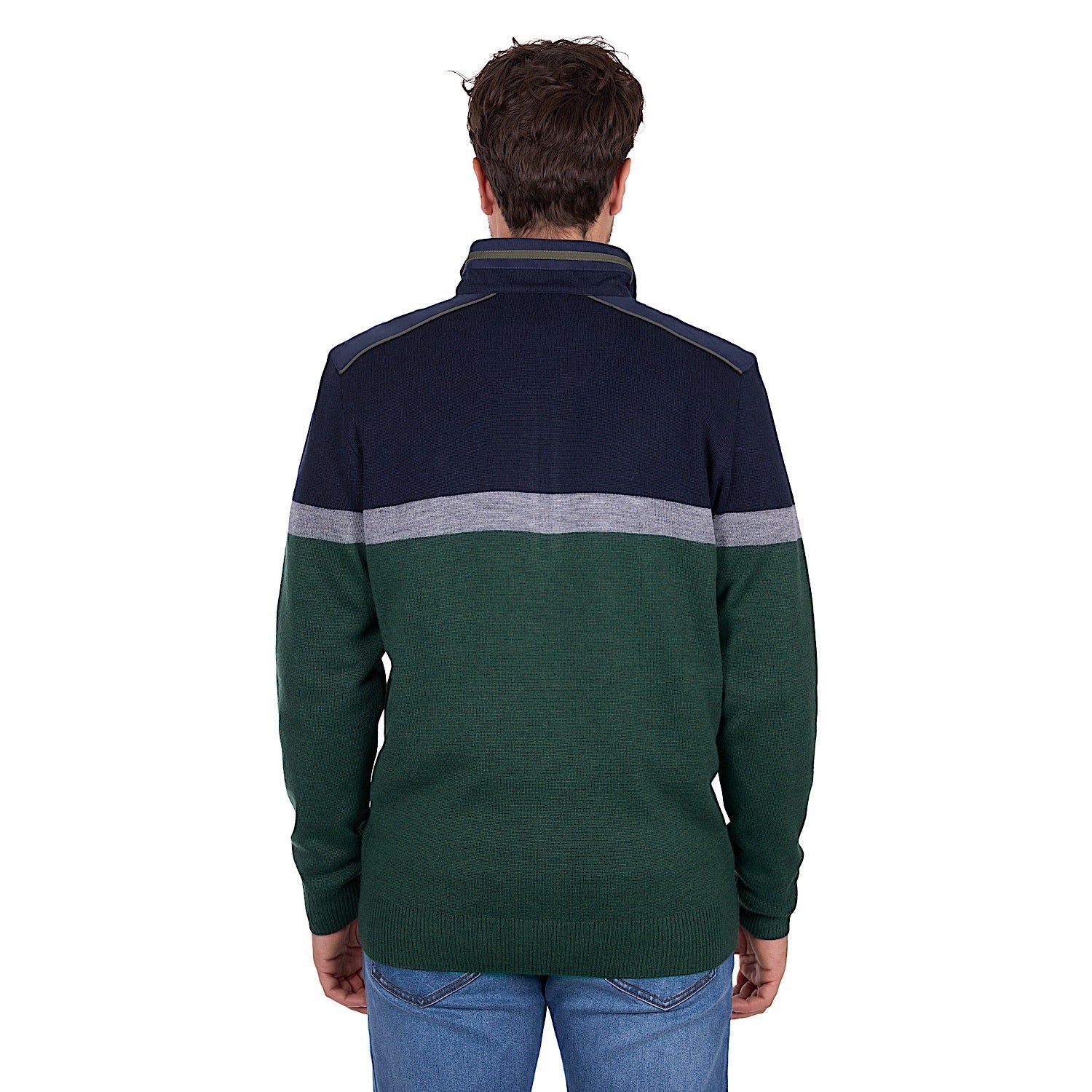 Thomas Cook Men's Troy 1/4 Zip Jumper - Navy / Green Marle - Image 3