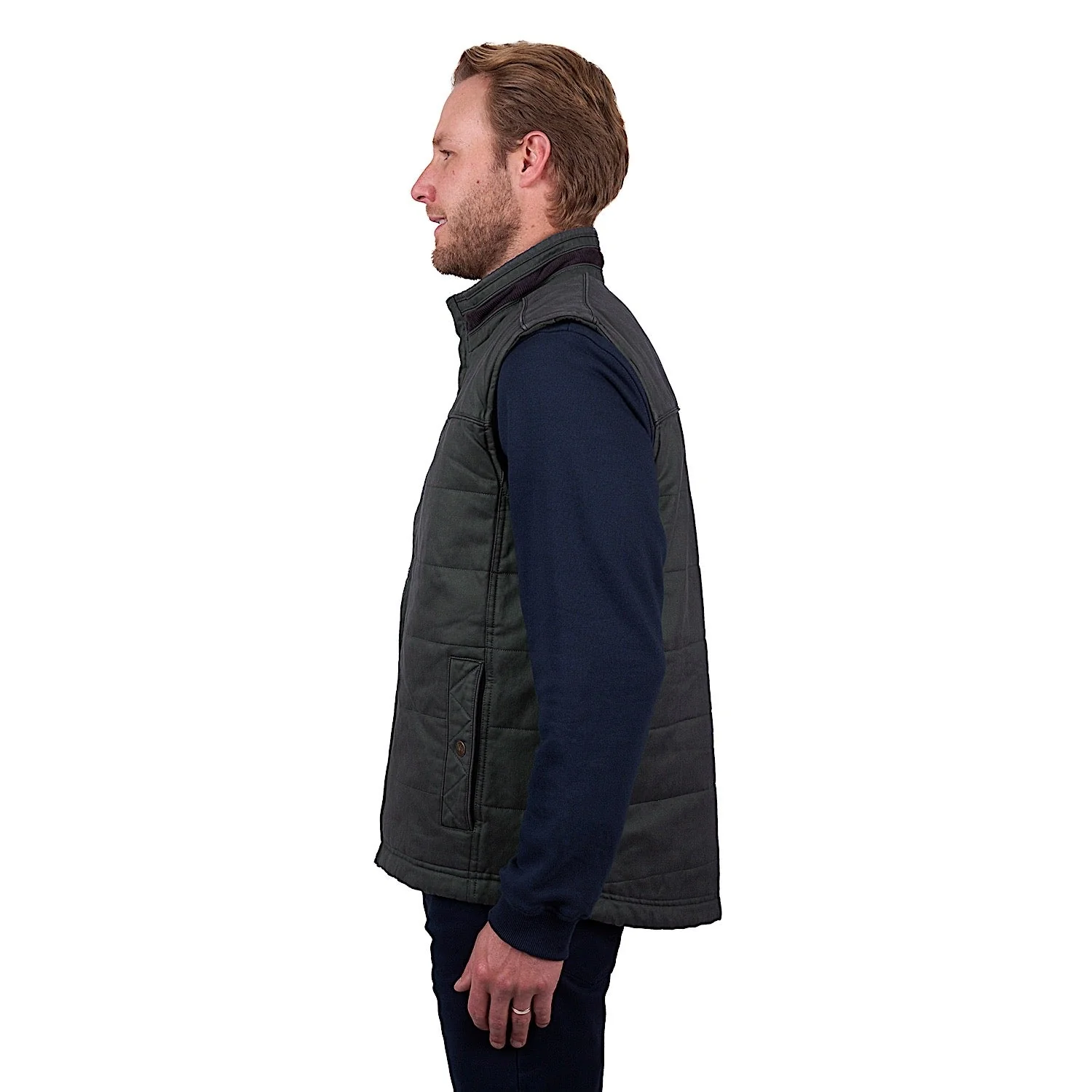 Thomas Cook Men's Will Faux Oilskin Vest - Olive - Image 3