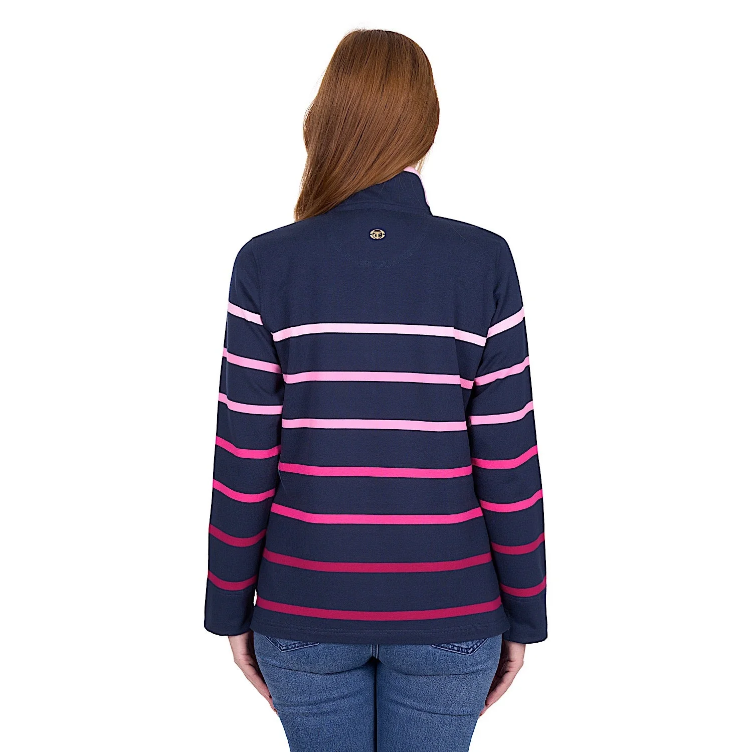 Thomas Cook Women's Gemma 1/4 Zip Rugby - Pink / Navy - Image 3