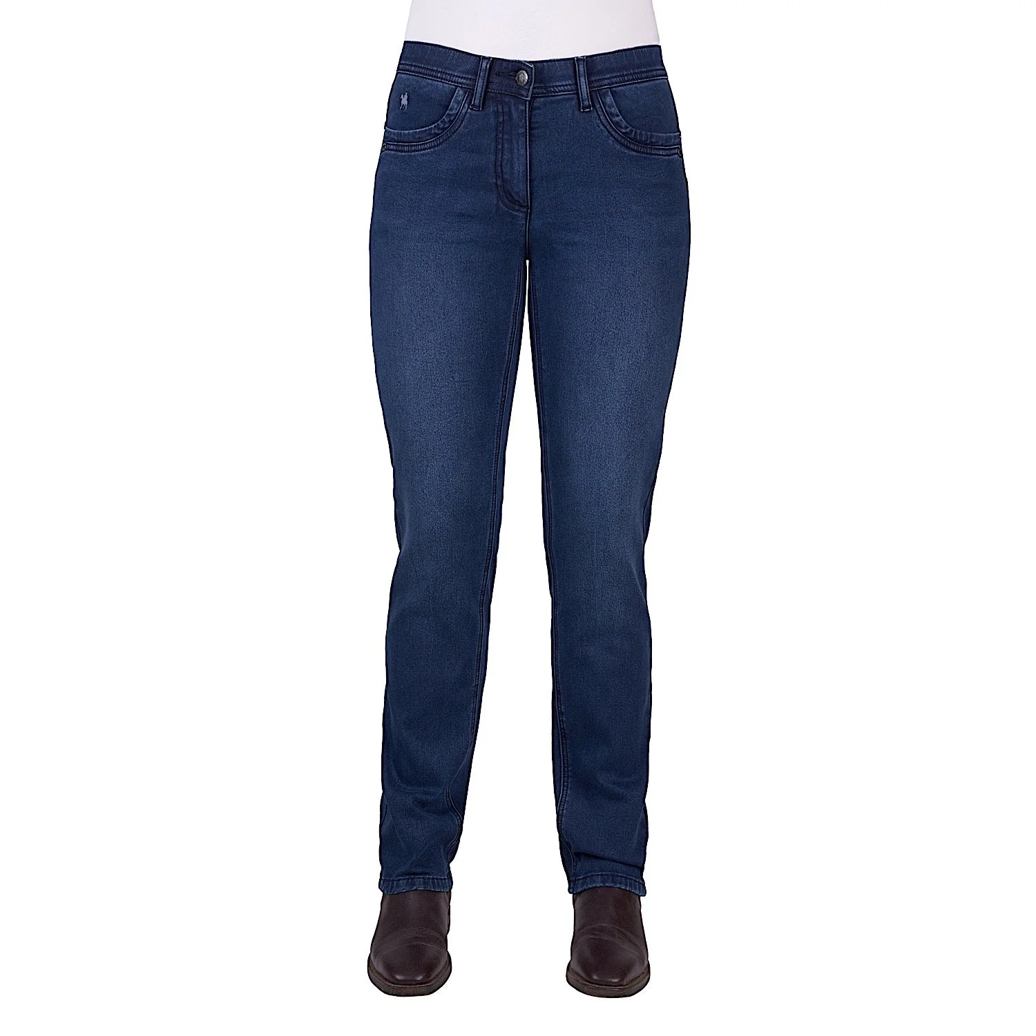 Thomas Cook Women's Julia Thermal Jean 32" Leg - Mid Wash - Image 2
