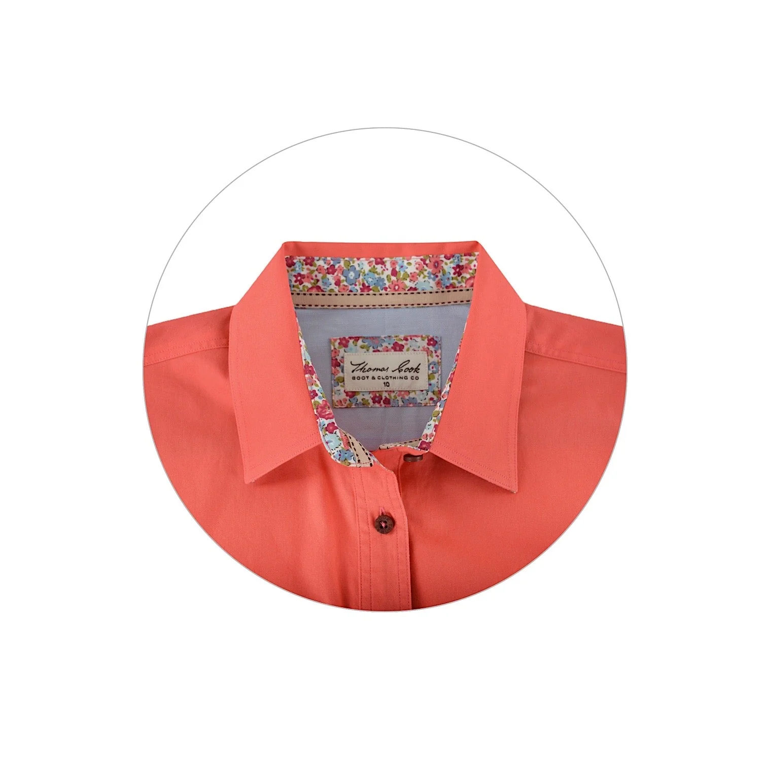 Thomas Cook Womens Light Drill 1/2 Plkt L/S Shirt Calypso Coral - Image 2