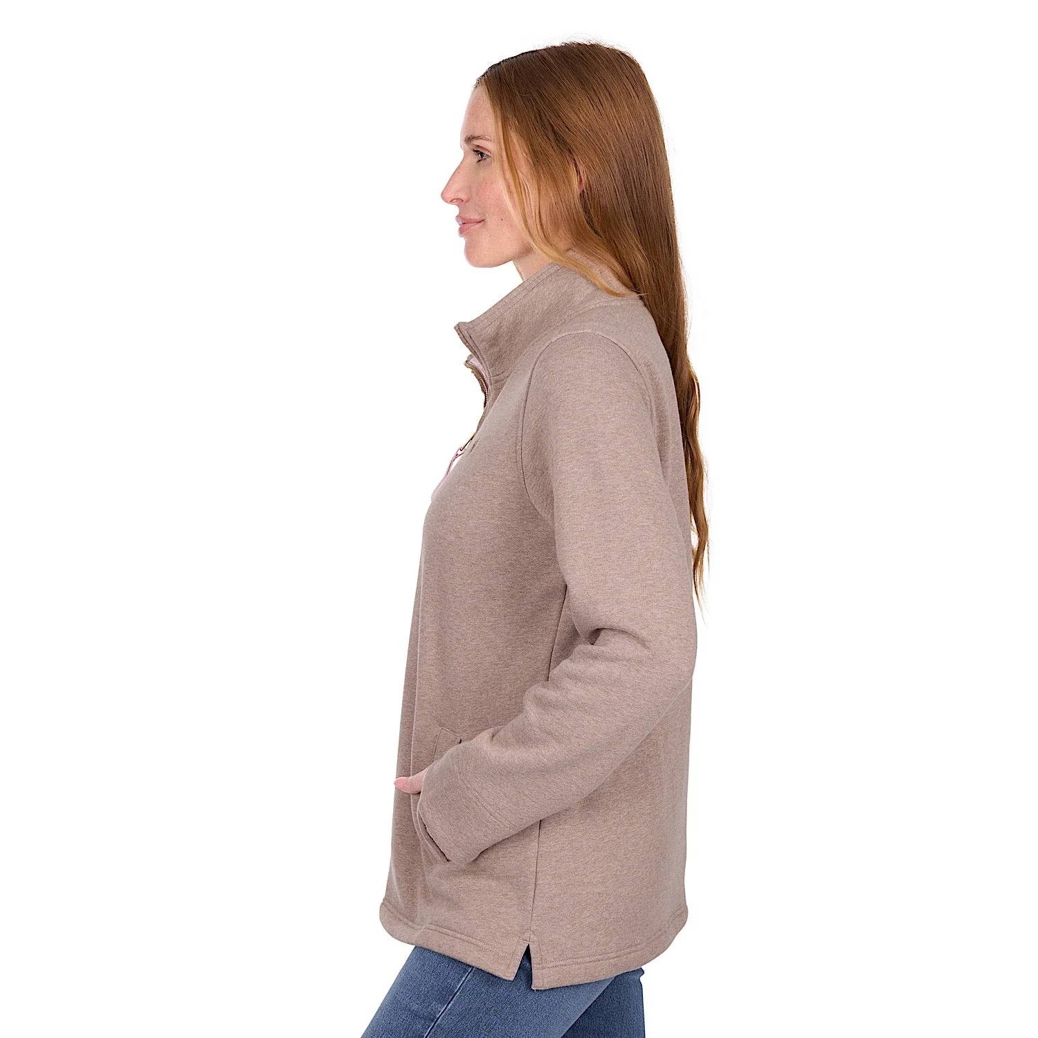 Thomas Cook Women's Lydia 1/4 Zip Rugby - Taupe Marle - Image 2