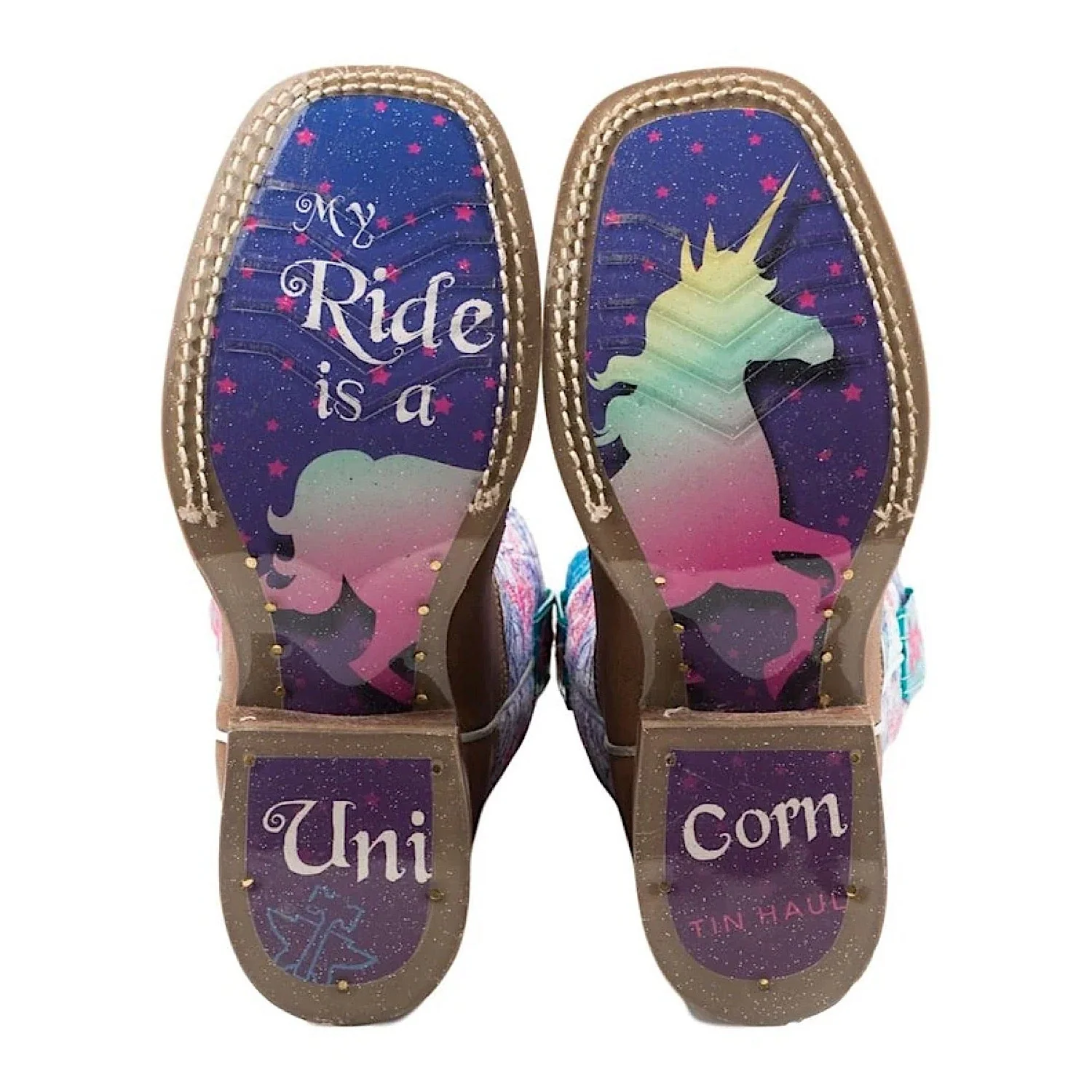 Tin Haul Little Kids Western Unicorn Boots - Tan - Image 3