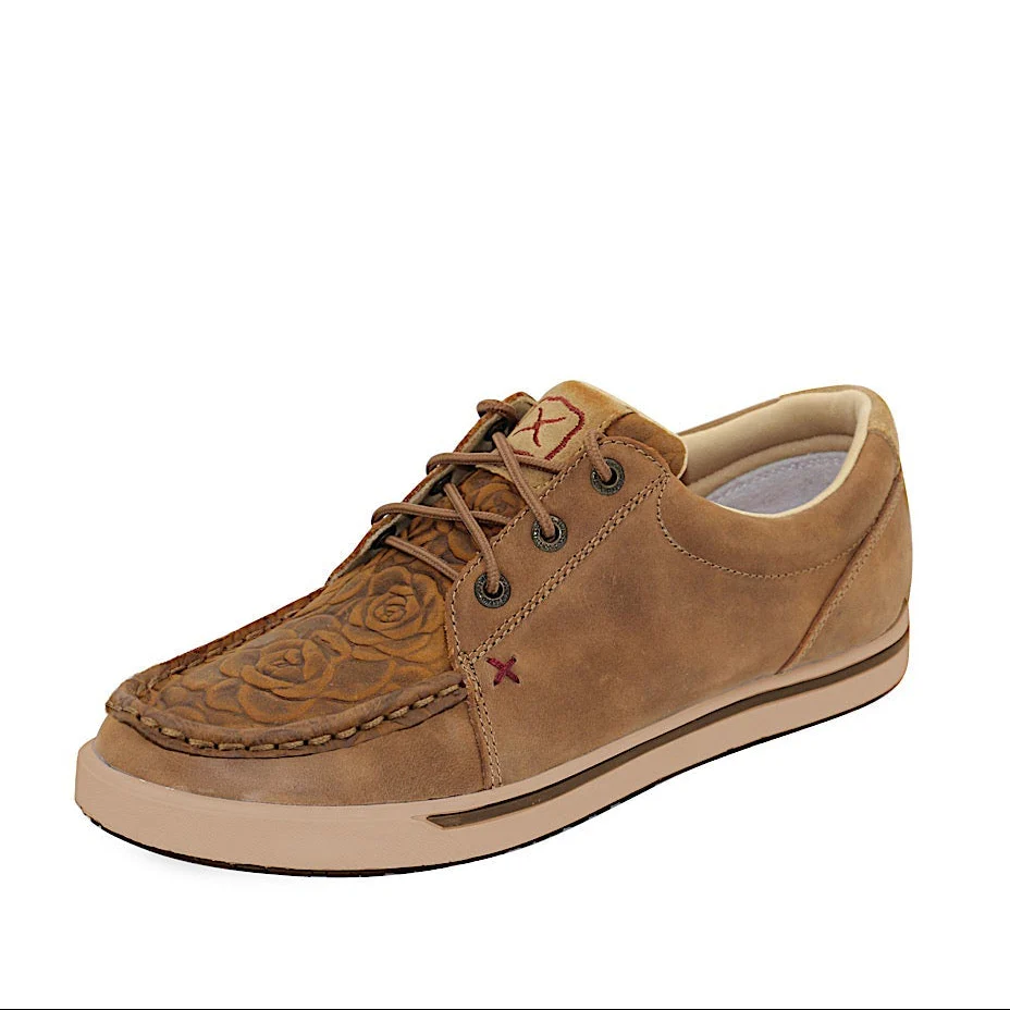 Twisted X Women's Leather Loper Lace Up Shoe - Almond