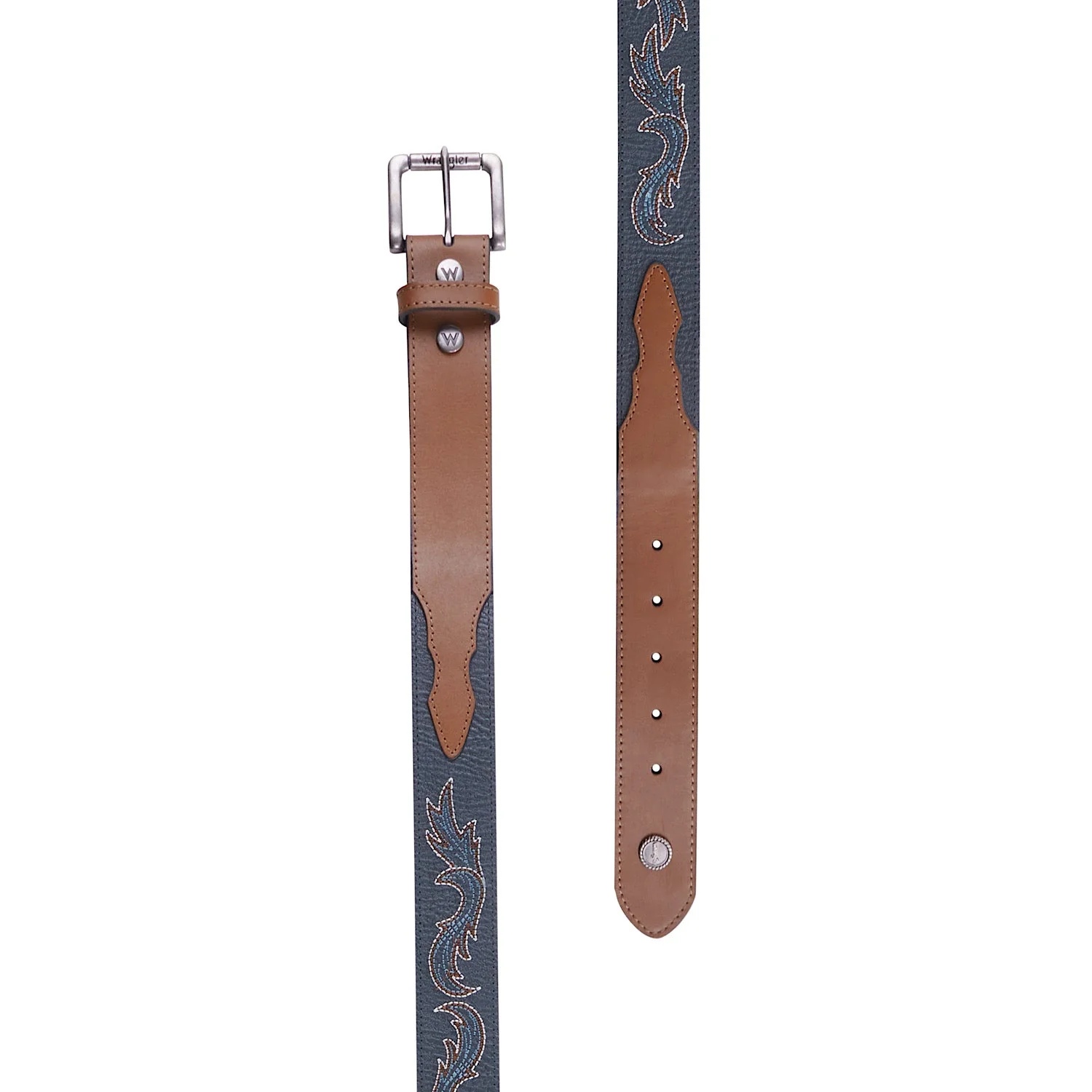 Wrangler Aiden Belt Navy/Tan - Image 2
