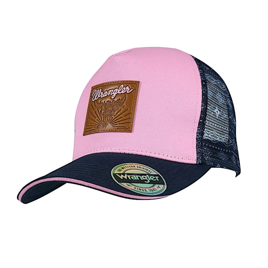 Wrangler Andy High Profile Ponytail Trucker Cap - Navy/Pink