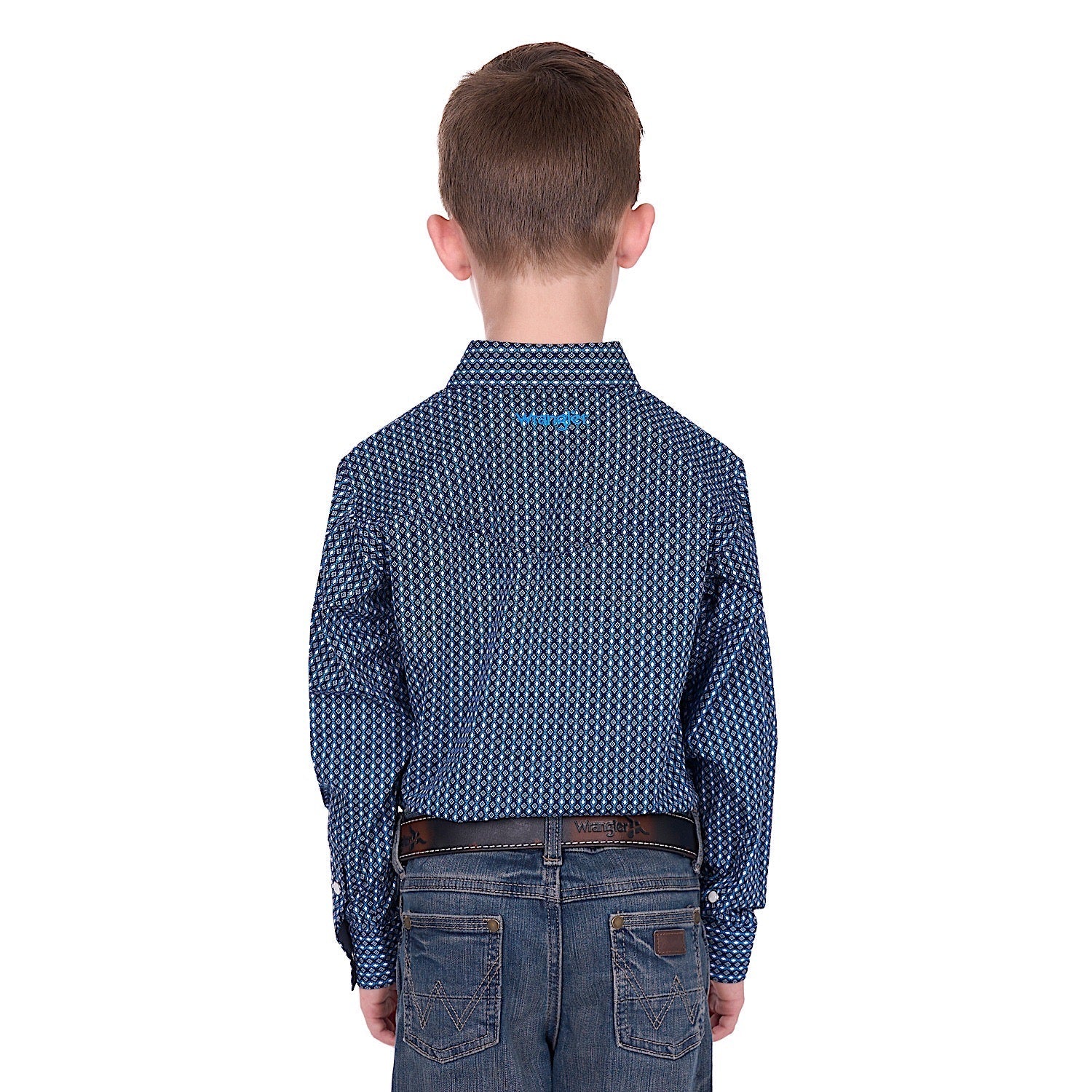 Wrangler Boys Kyle Logo Shirt - Navy/Blue - Image 4