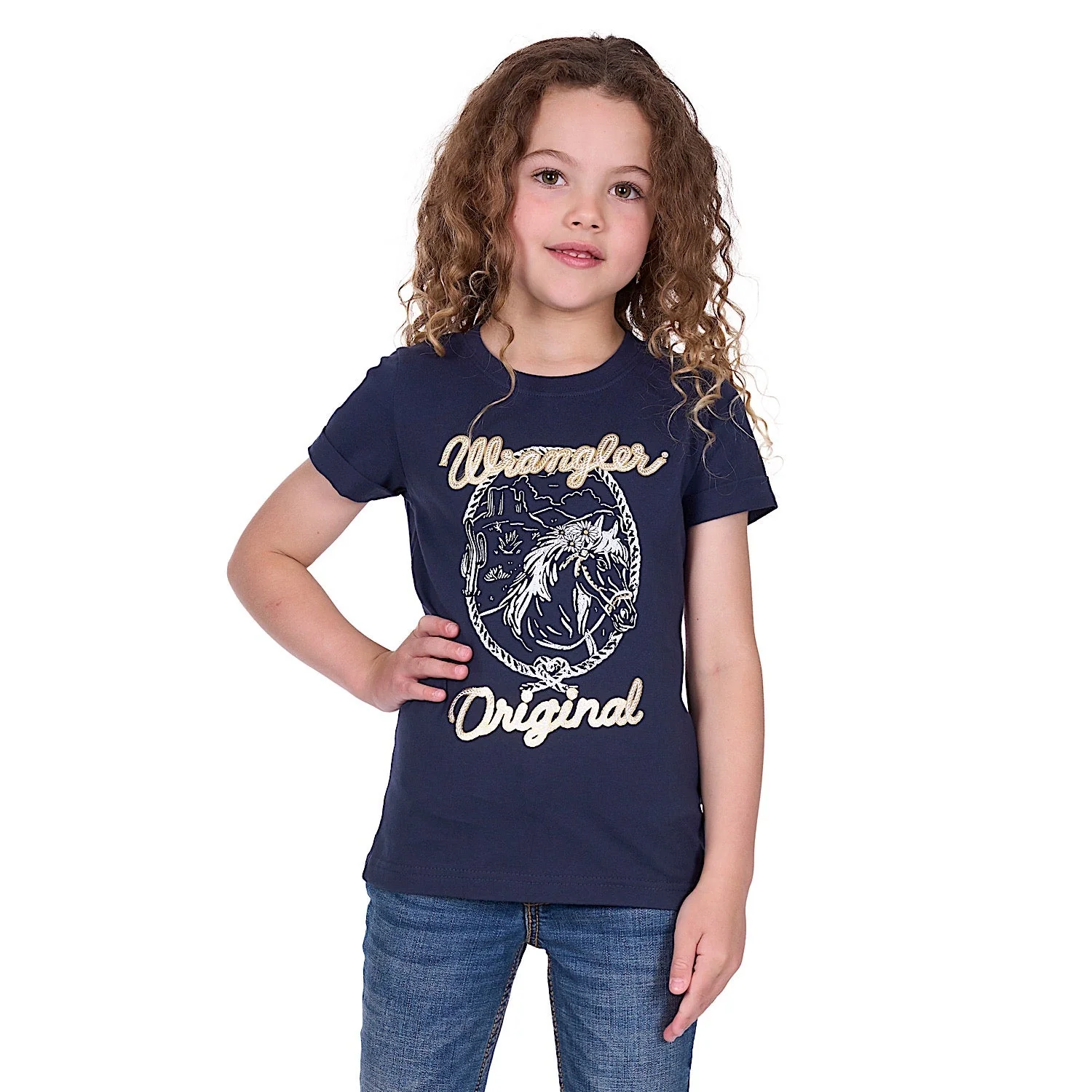 Wrangler Girl's Glenda Tee - Navy