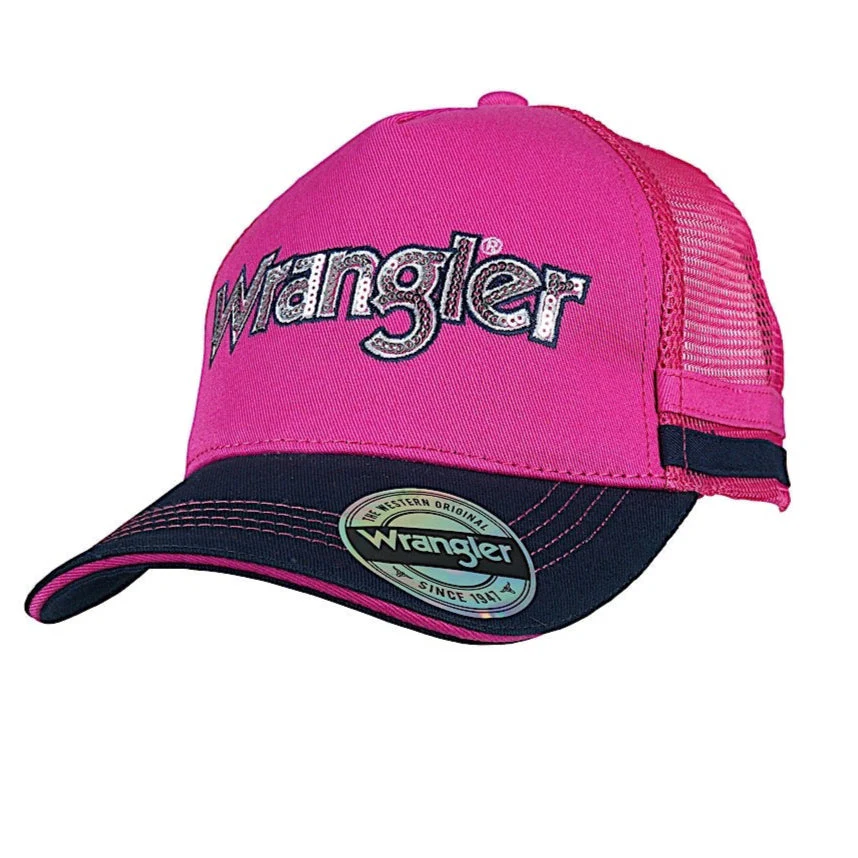 Wrangler Kid's Marina Trucker Cap - Navy/Pink