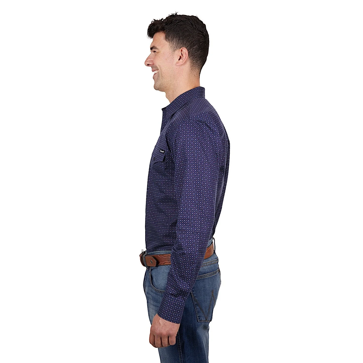 Wrangler Men's Cam Shirt Navy/Blue - Image 3