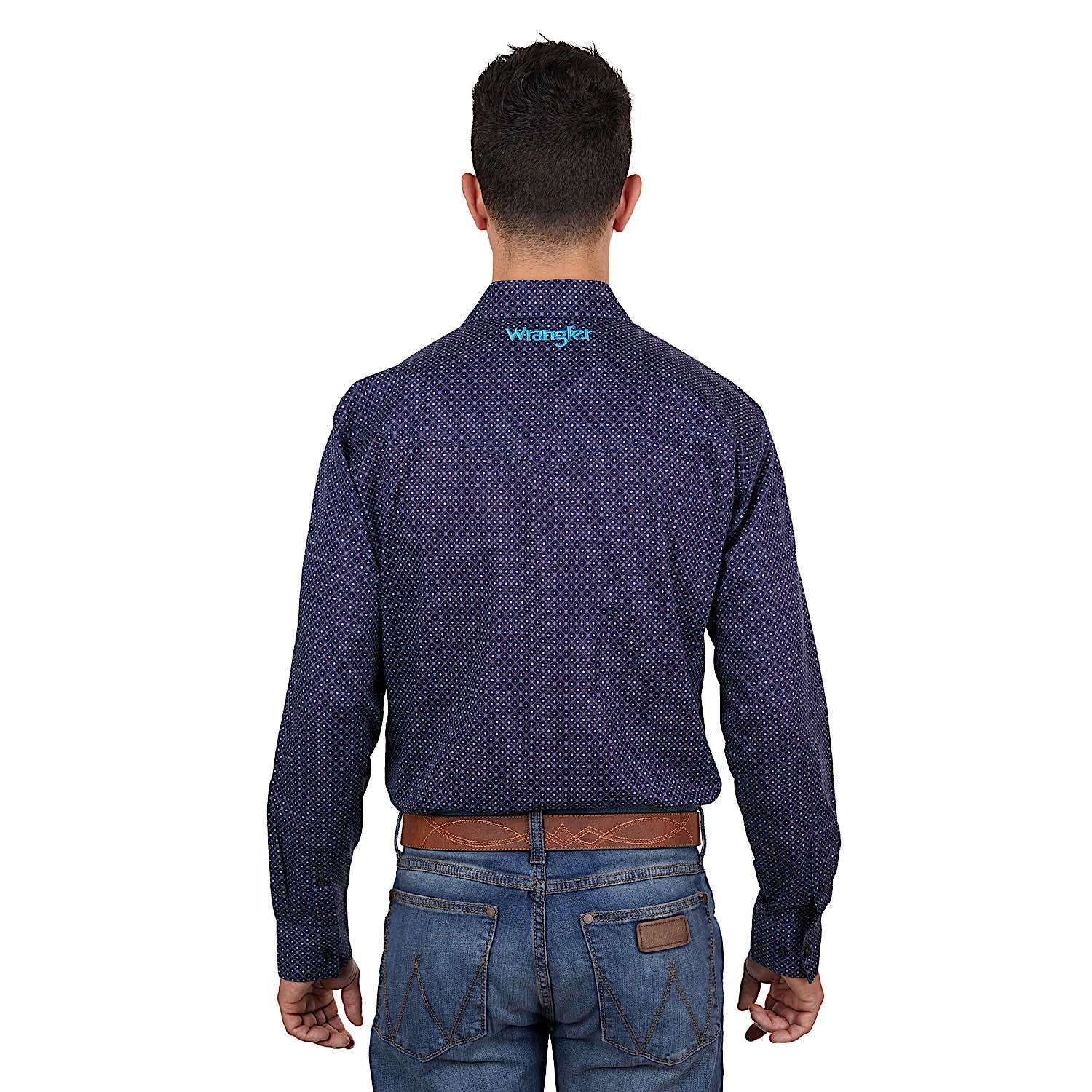 Wrangler Men's Cam Shirt Navy/Blue - Image 4