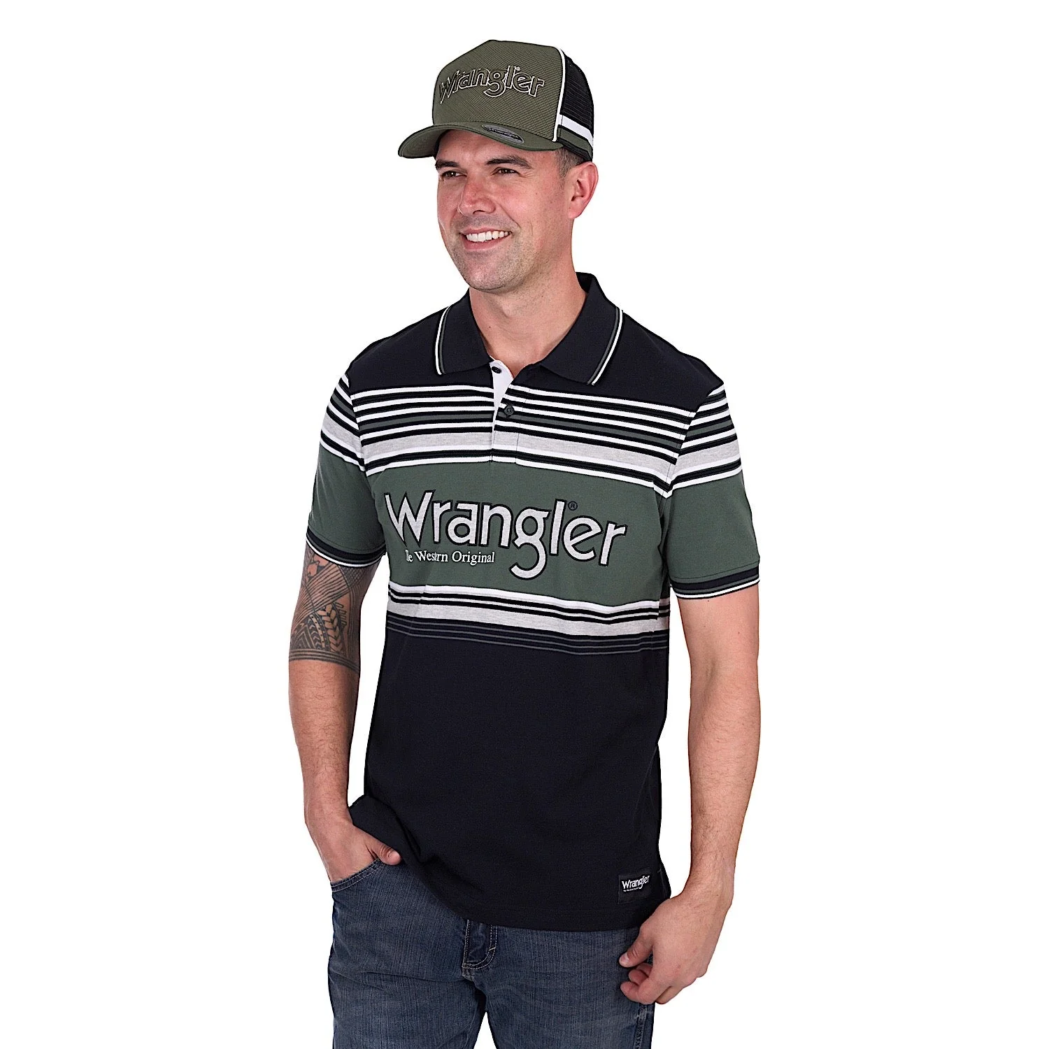 Wrangler Men's Chris Polo - Black/Cypress