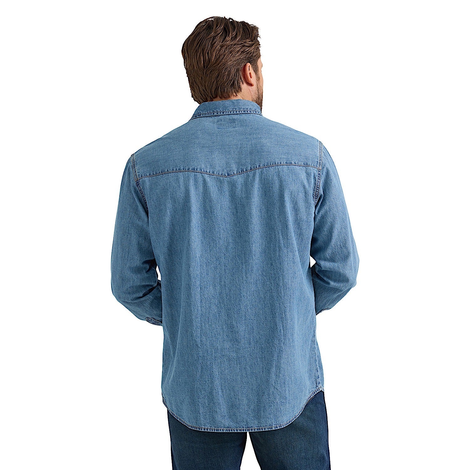 Wrangler Men's Classic Fit Denim Shirt - Light Wash Denim - Image 2