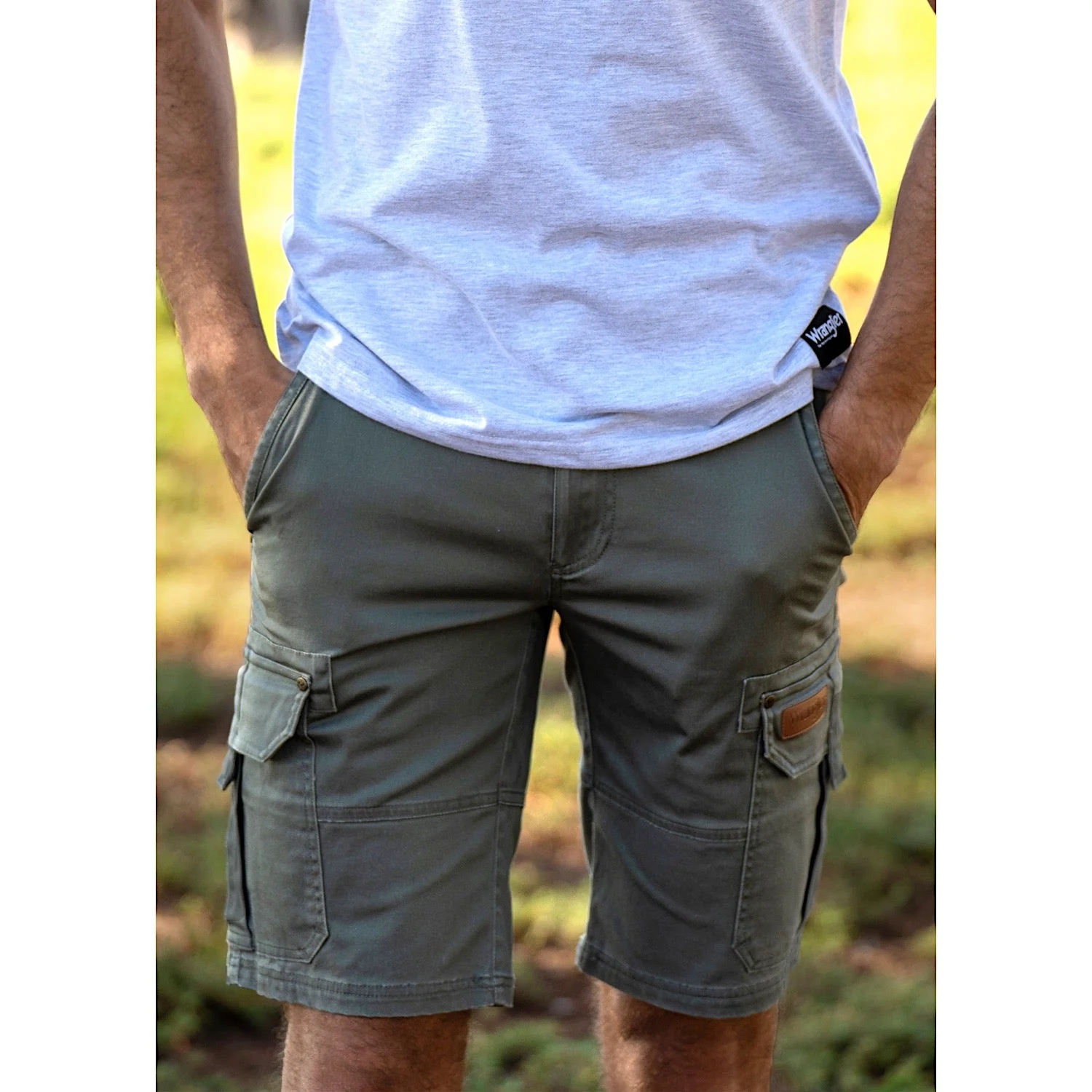 Wrangler Mens Cooper Cargo Short Olive - Image 3