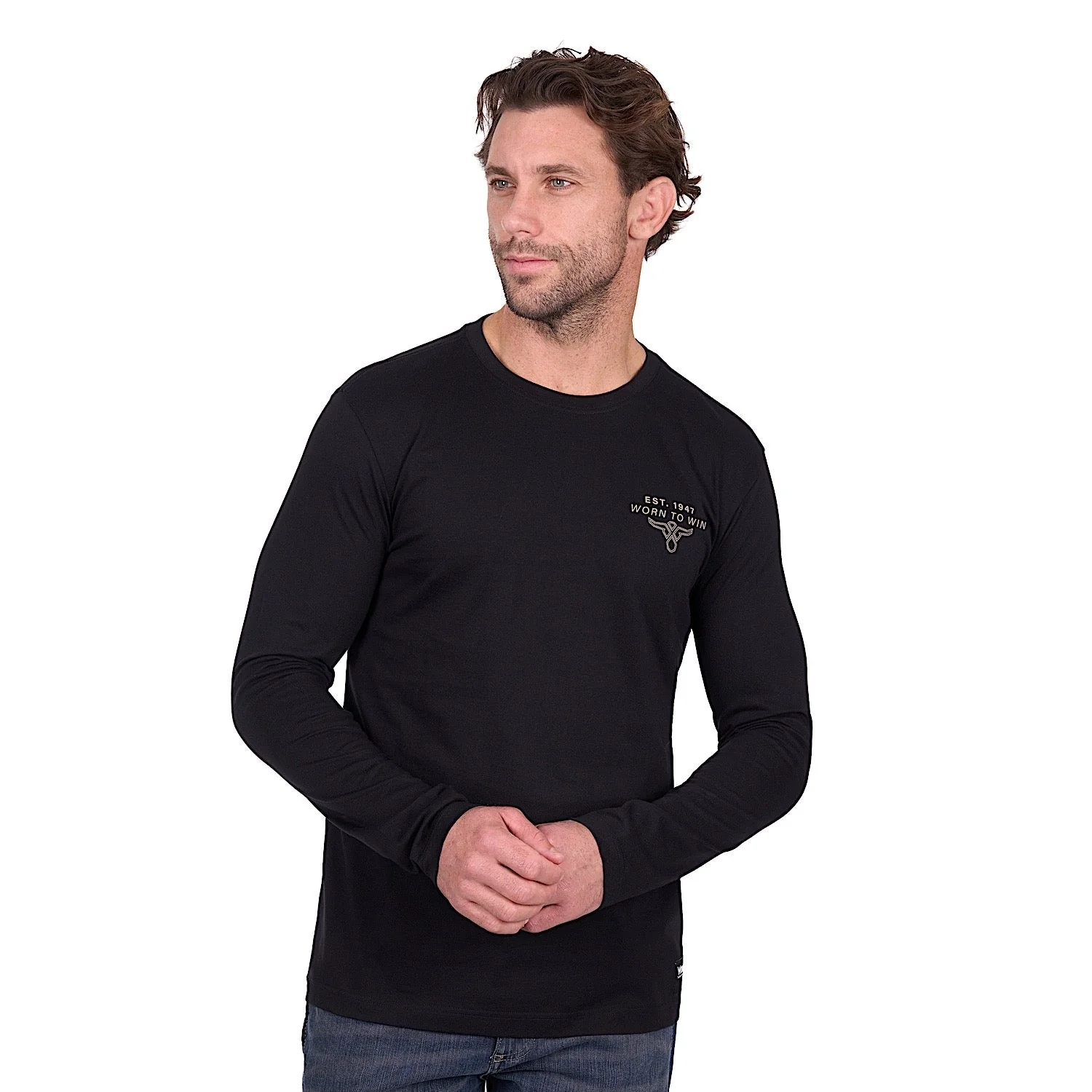 Wrangler Men's Evan Long Sleeve T-Shirt - Black - Image 2