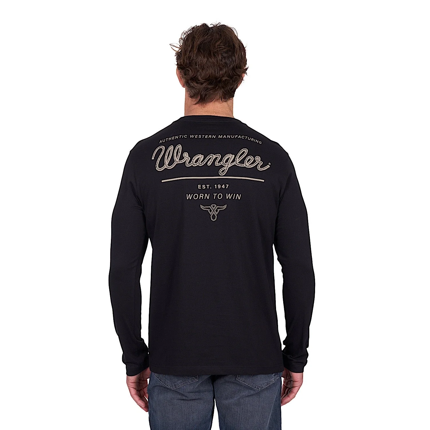 Wrangler Men's Evan Long Sleeve T-Shirt - Black - Image 4