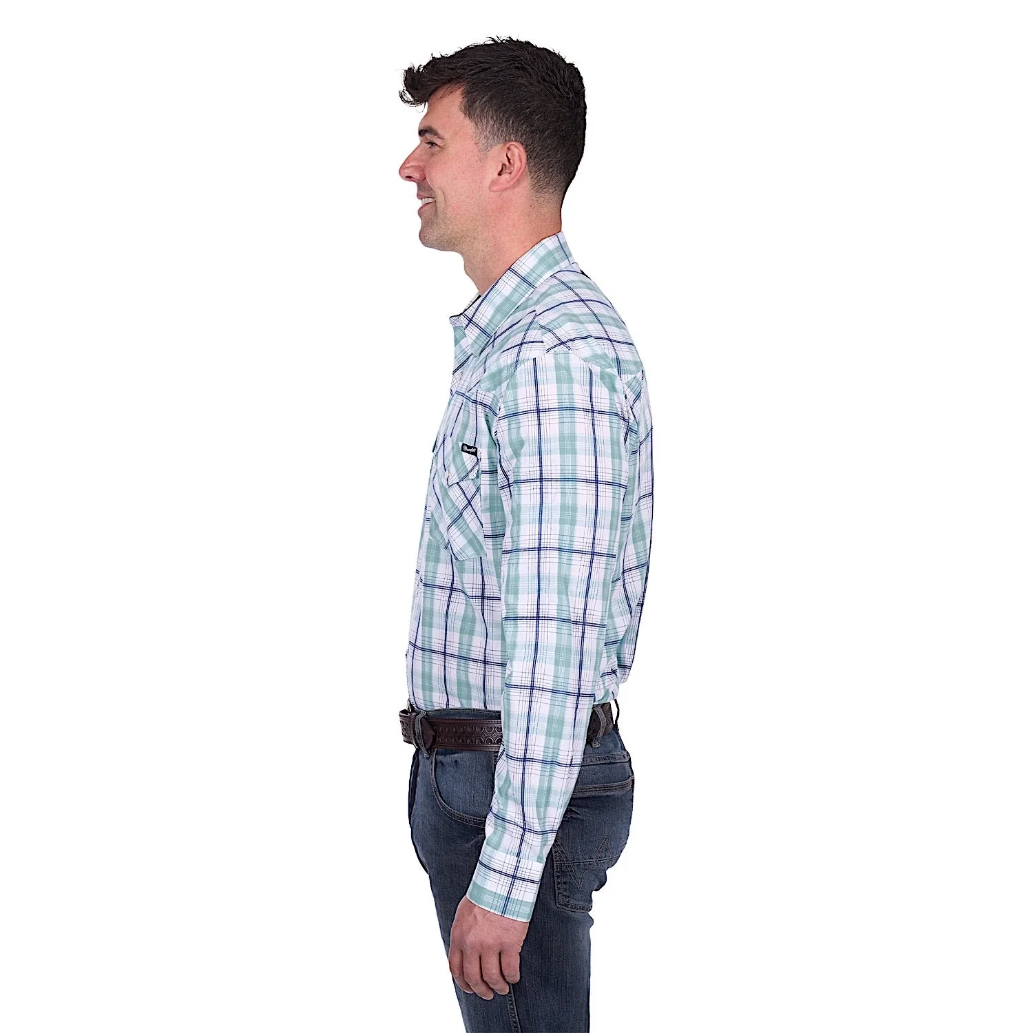 Wrangler Men's Jacob Shirt - Green/White - Image 3