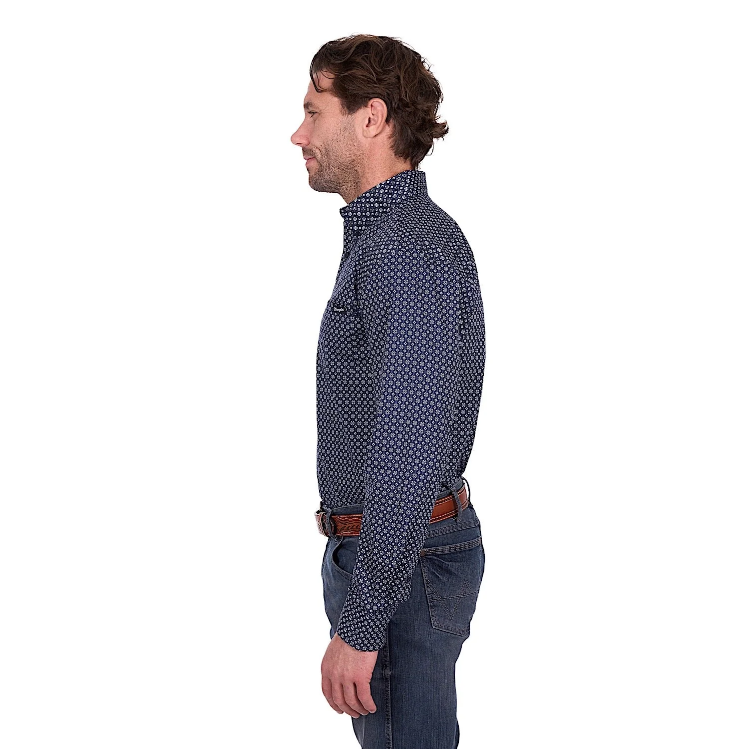 Wrangler Men's Jacob Shirt - Navy/Tan - Image 3