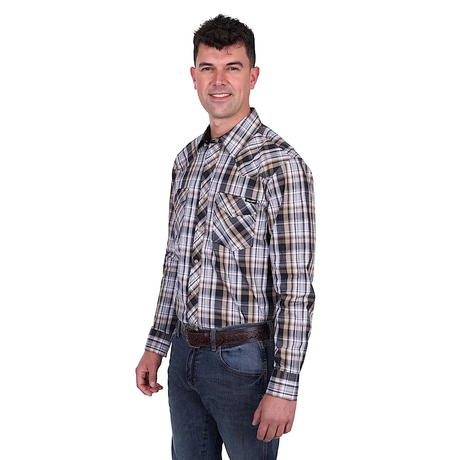 Wrangler Men's Joel Shirt - Black/Tan