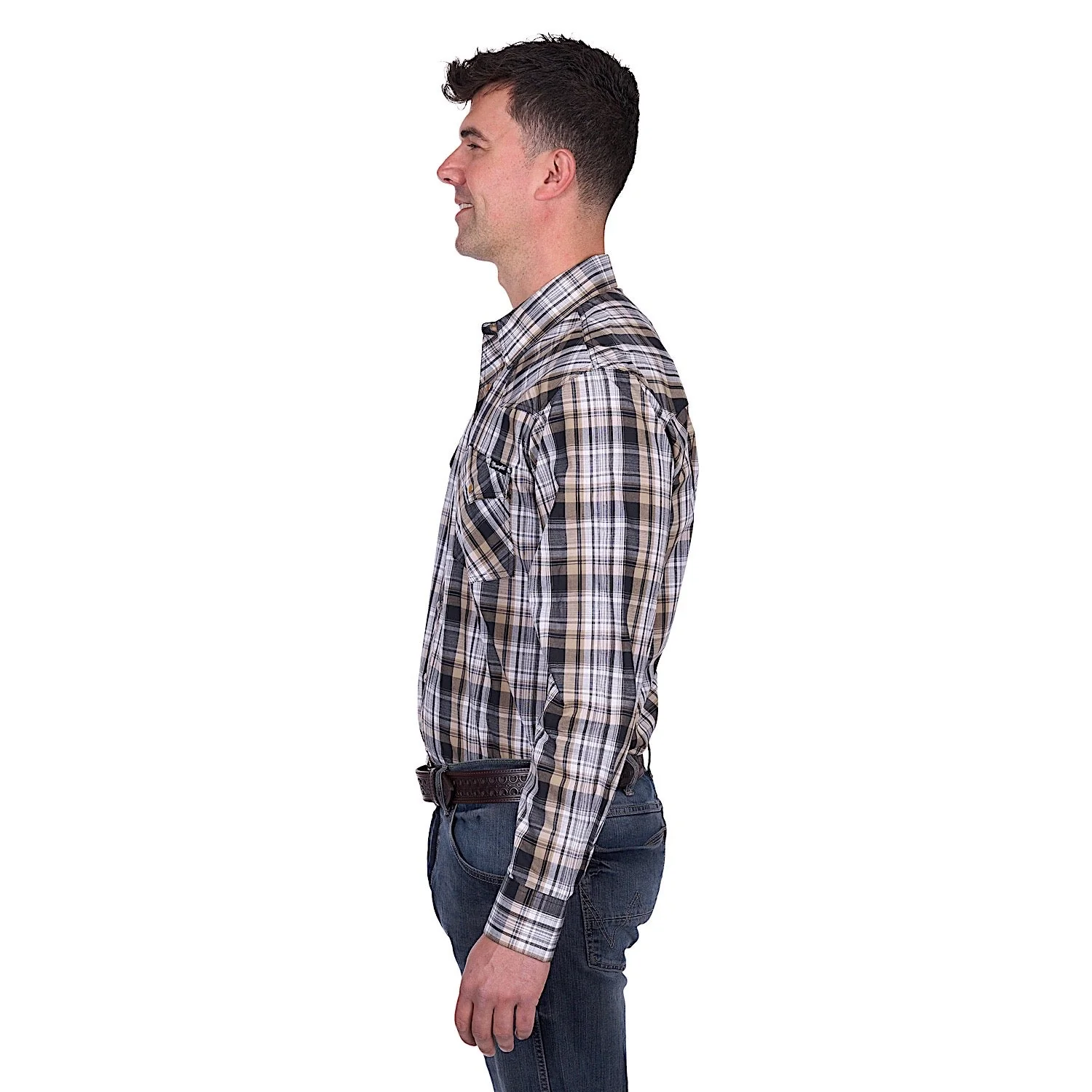 Wrangler Men's Joel Shirt - Black/Tan - Image 2