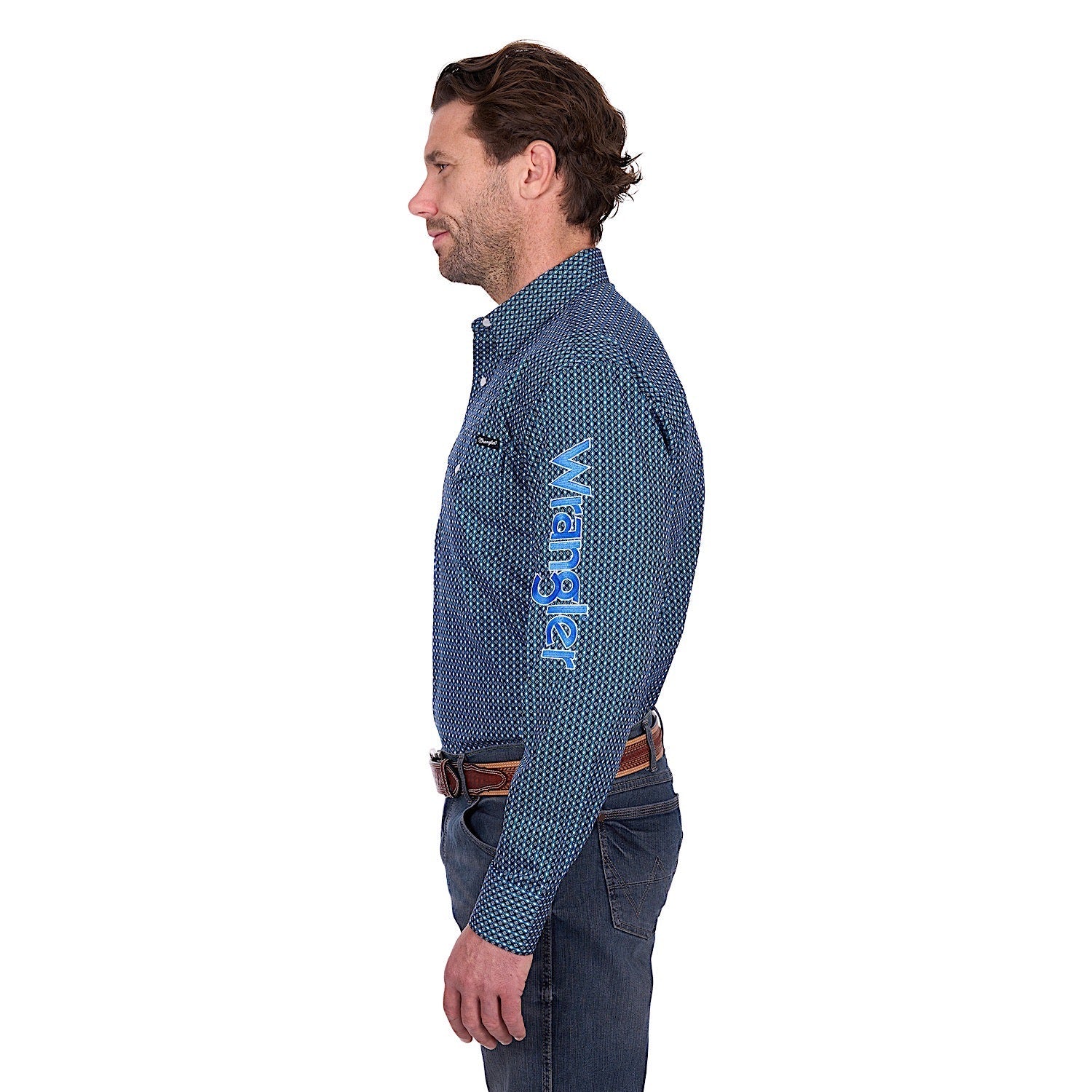 Wrangler Men's Kylie Logo Shirt - Navy/Blue - Image 3